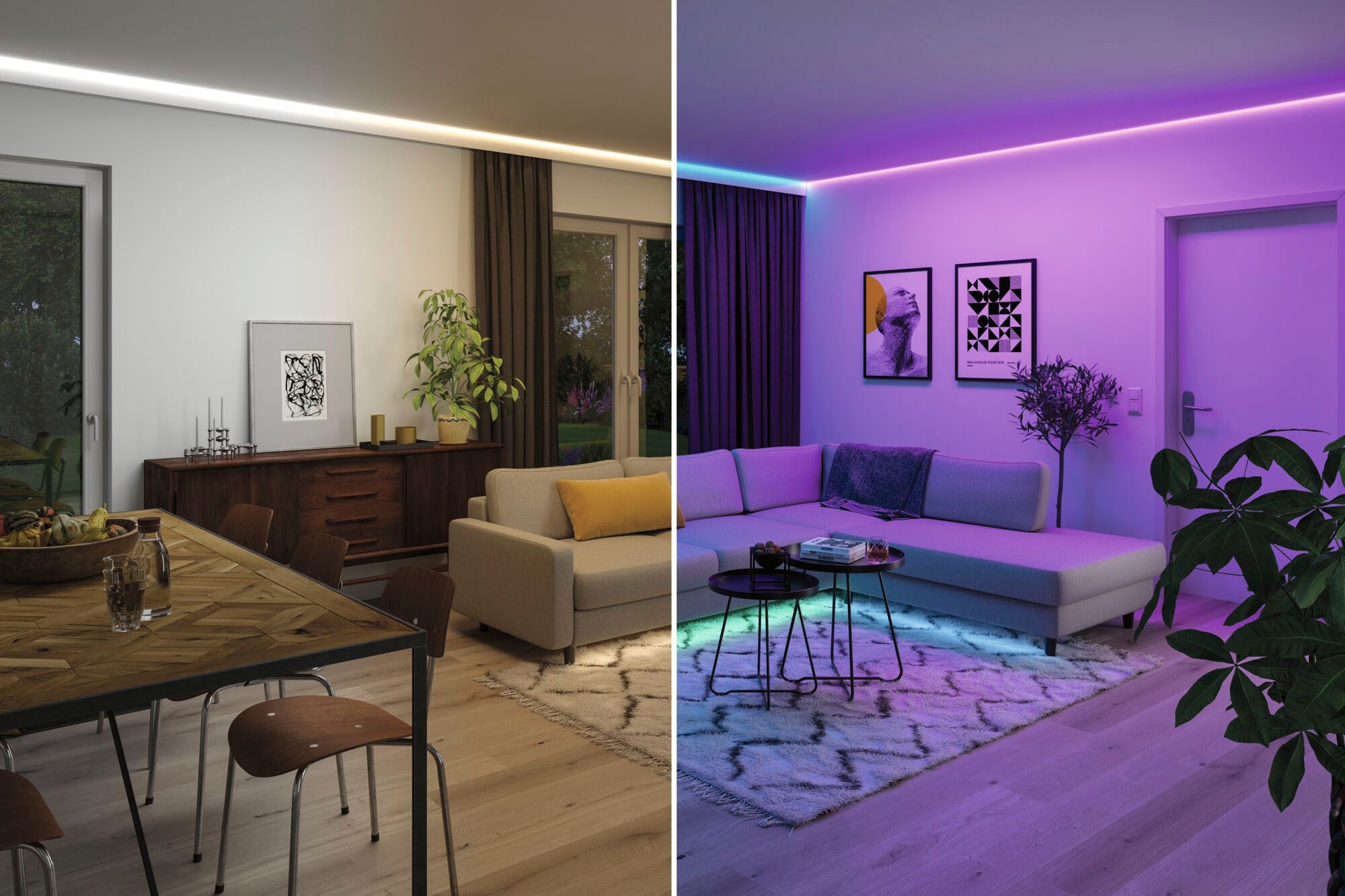 Paulmann LED-Streifen »MaxLED 1000 Basisset 1,5m IP44 Cover 3000K 18W 230/24V 50VA Silber«, 1 St.-flammig, RGBW