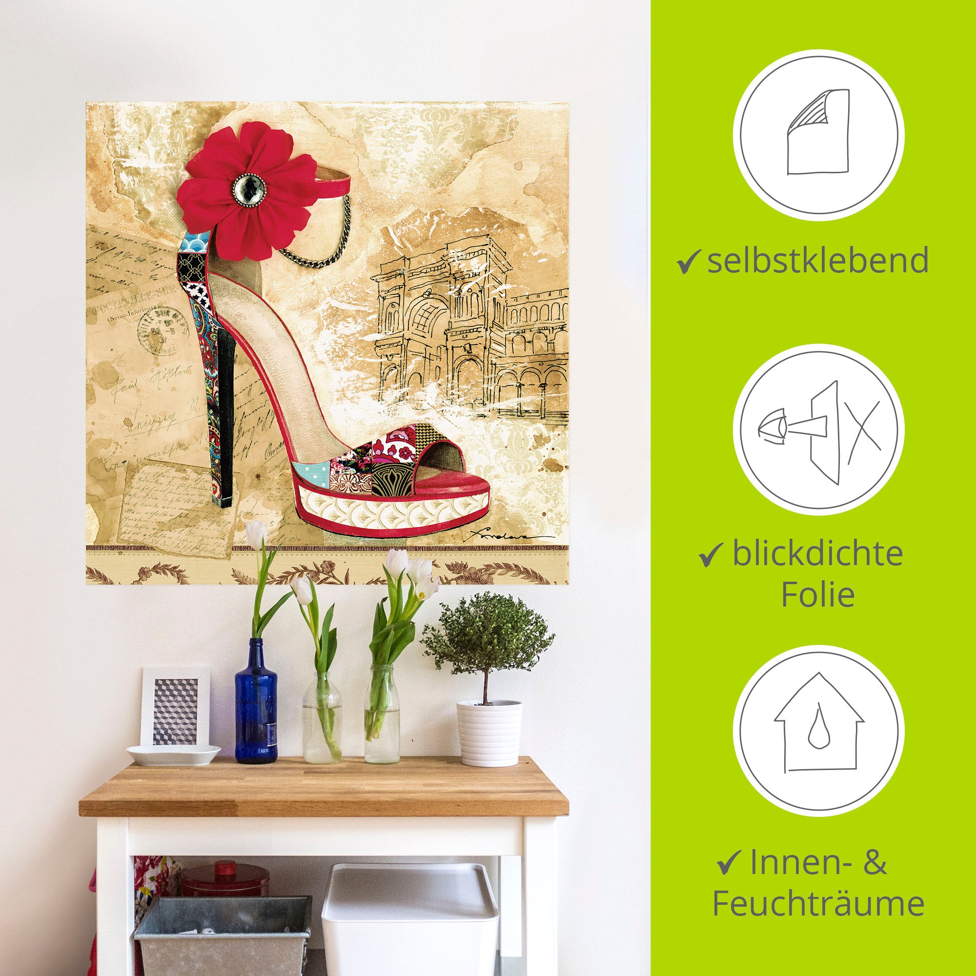 Artland Wandbild »Veränderliche Zeiten II - Stiletto«, Modebilder, (1 St.), als Alubild, Leinwandbild, Wandaufkleber oder Poster in versch. Größen