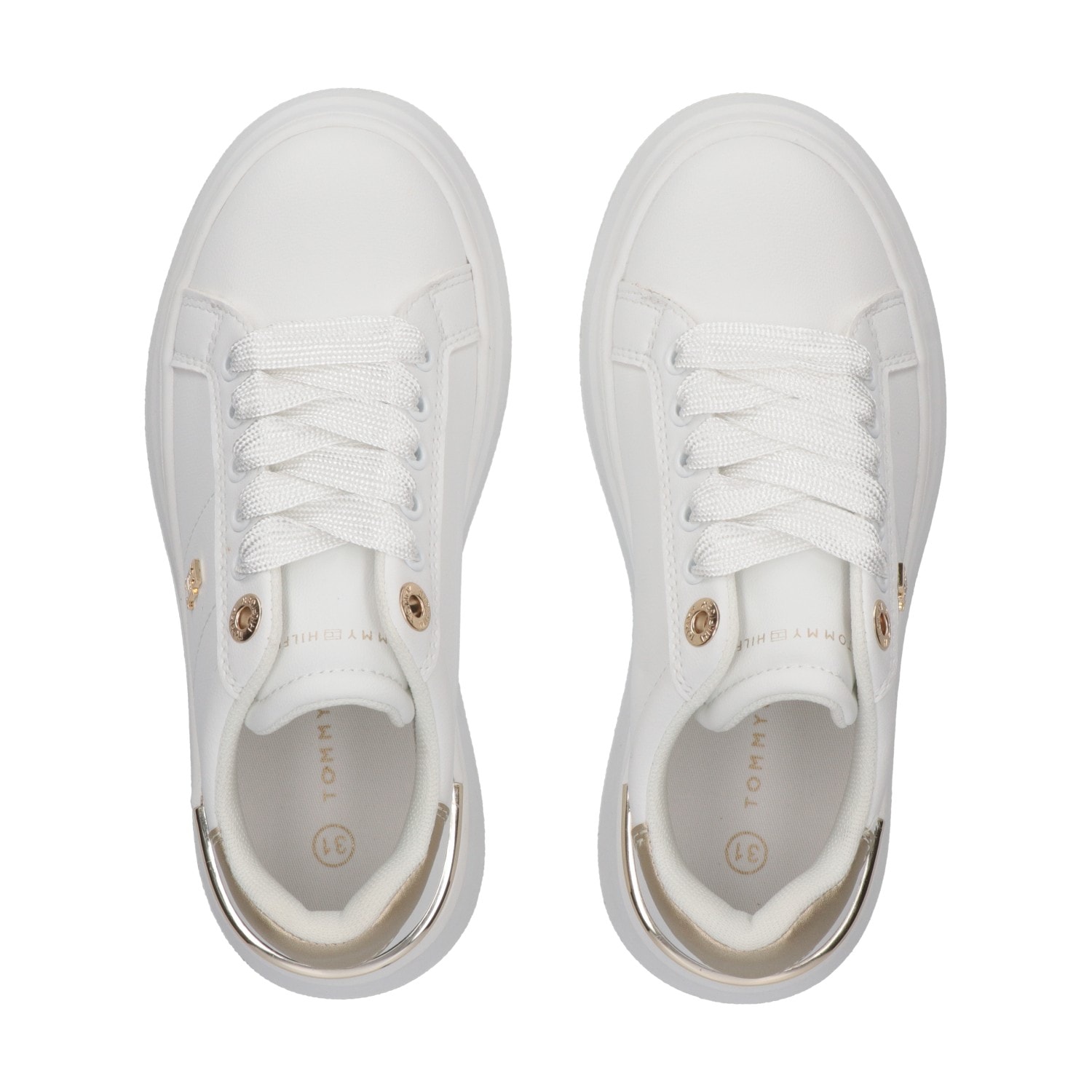 Tommy Hilfiger Sneaker  Freizeitschuh, Halbschuh, Schnürer mit goldfarbenen Besätzen