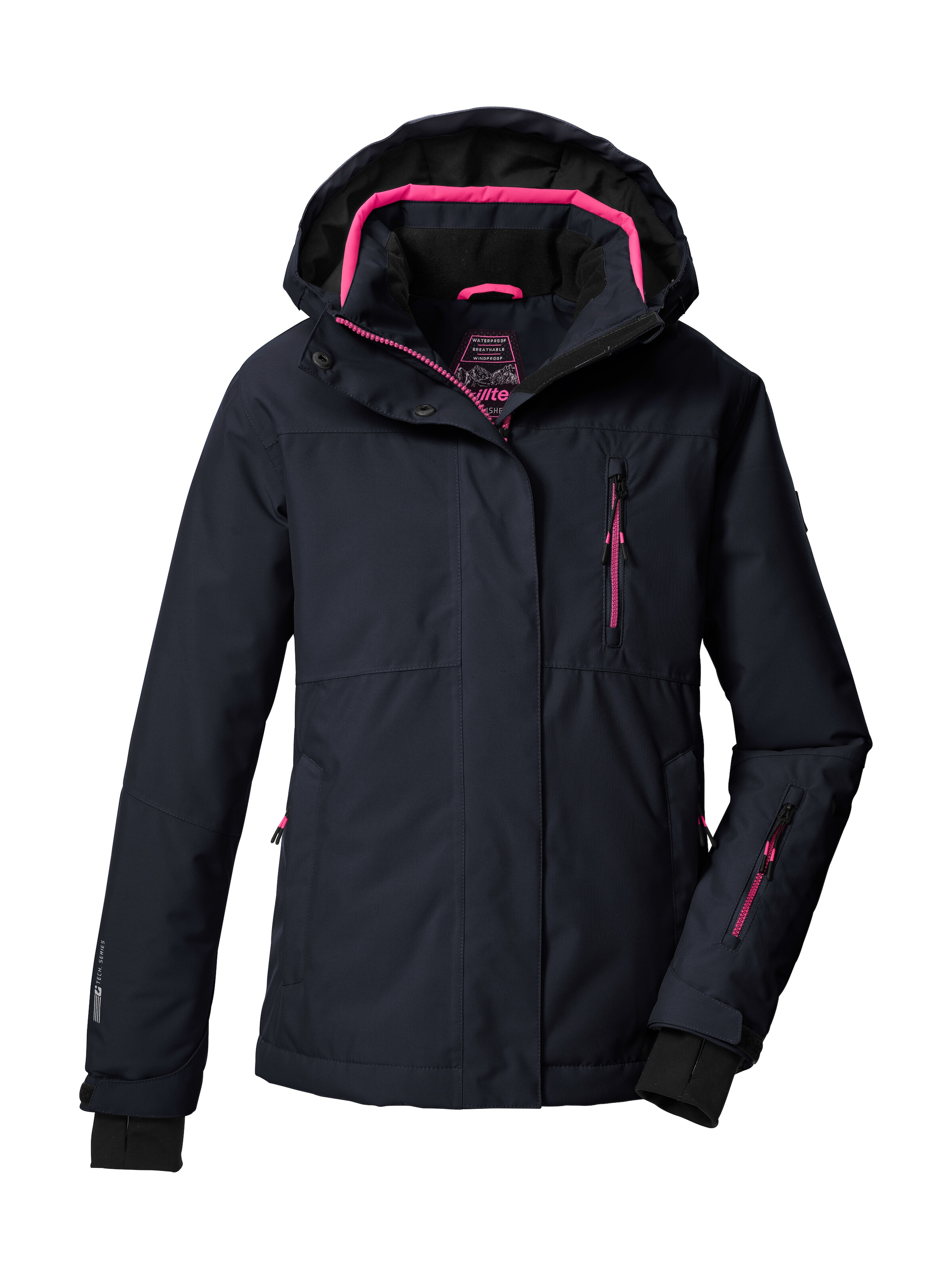 Killtec Skijacke "KSW 205 GRLS SKI JCKT" Wasserdichte, atmungsaktive Ski-Jacke mit verstellbarer Kapuze