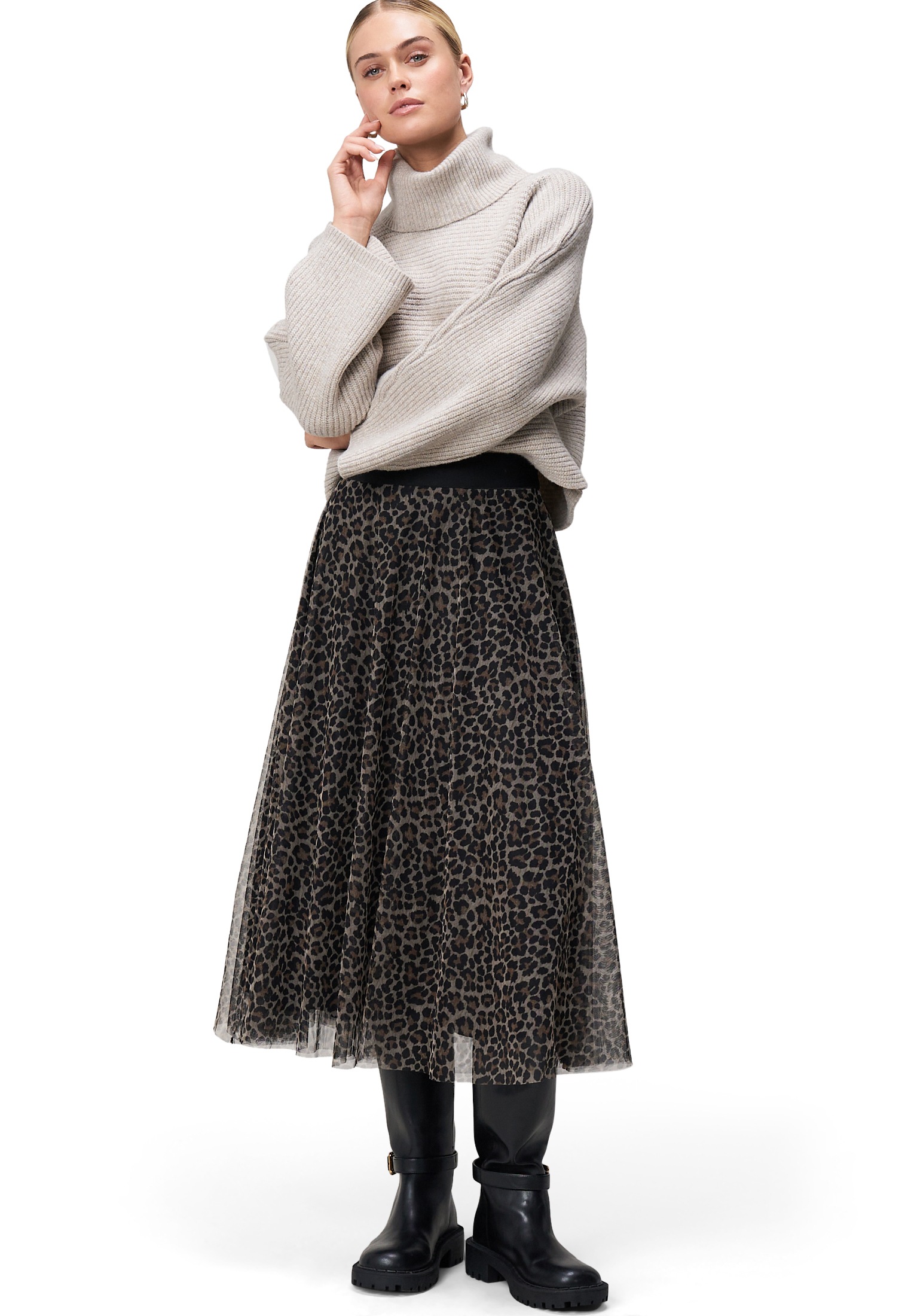 Zero Midirock »Damen elastischer Bund« Falten