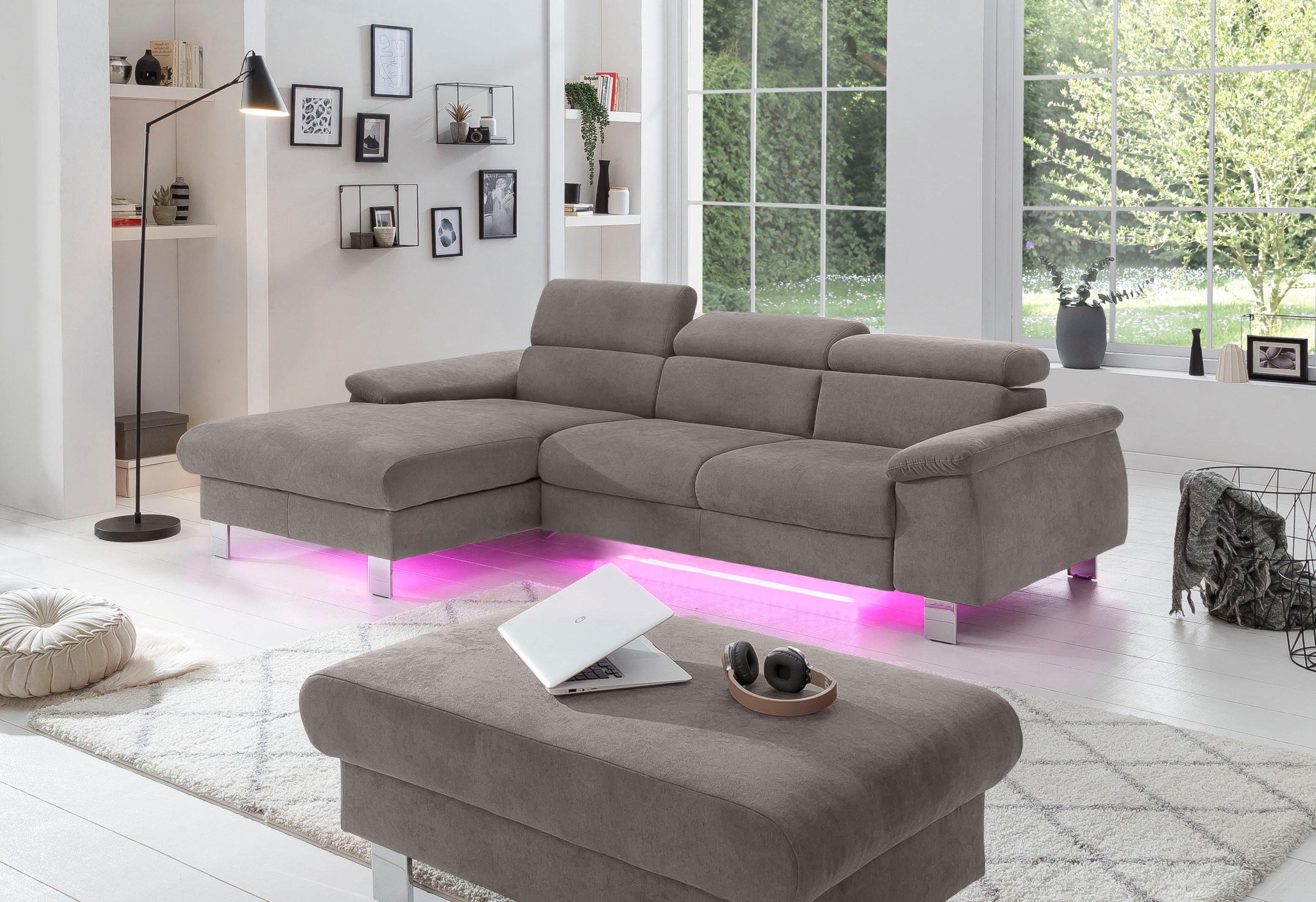COTTA Ecksofa "Komaris L-Form, B: 244 cm" mit Kopfteilverstellung, optional günstig online kaufen