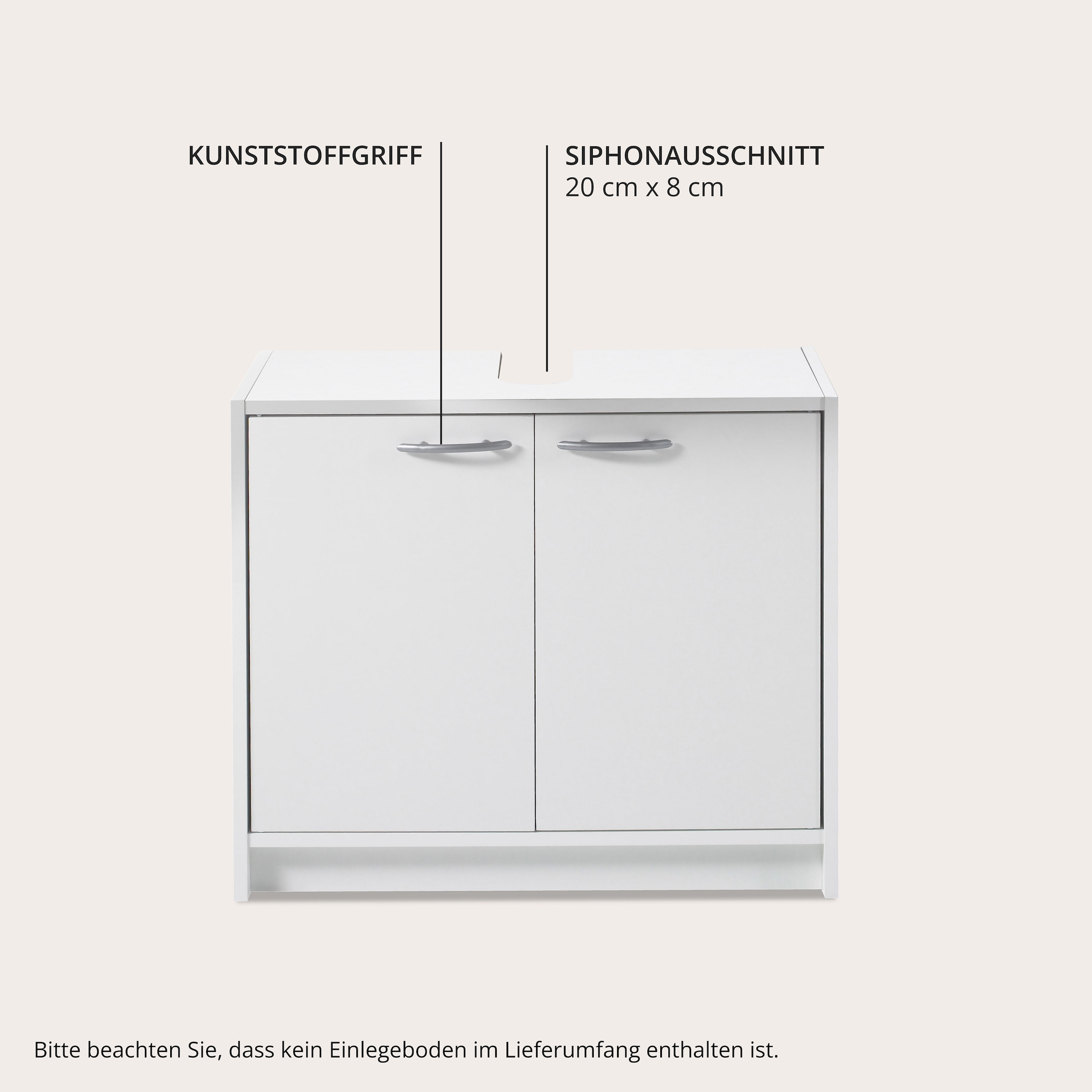 BASIC by Balculina Waschbeckenunterschrank »Smash, Breite 63 cm«, (1 St.), mit 2 Türen