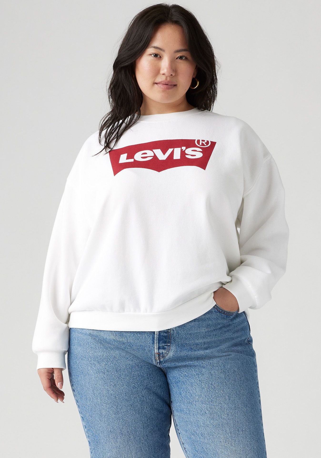 Levis Plus Sweatshirt "PL GR EVERYDAY CREW", mit Batwing-Logo mit Rosenprin günstig online kaufen