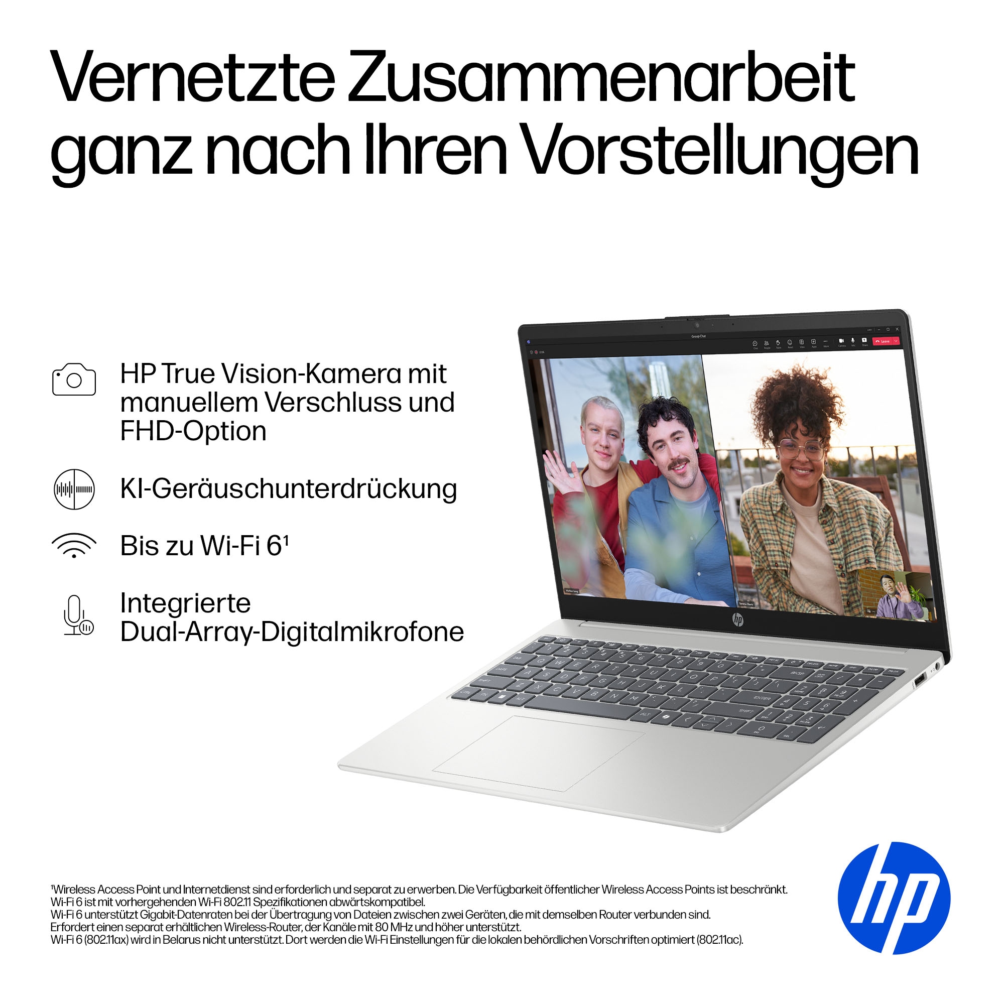 HP Notebook »15-fd0220ngx« 39,6 cm / 15,6 ″ Intel N-Reihe Intel Graphics 128 GB UFS Festplatte