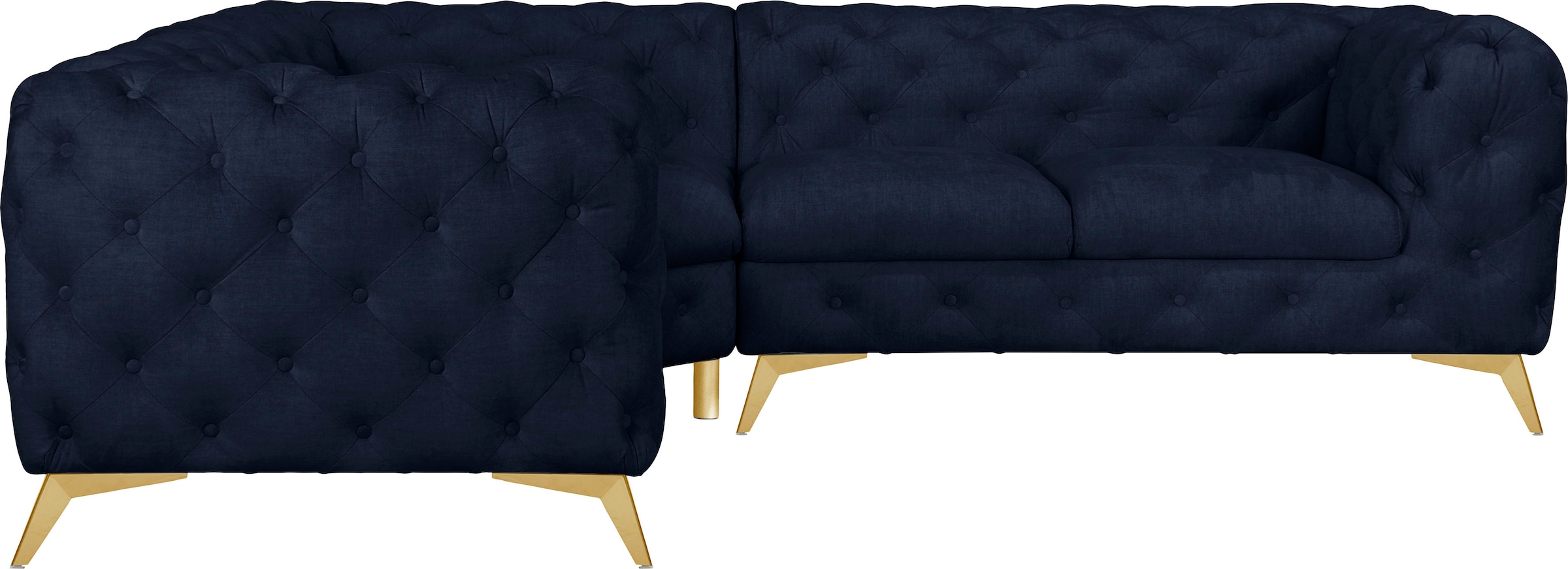 Home affaire Chesterfield-Sofa "Ecksofa GLYNIS L-Form mit Wellenunterfederu günstig online kaufen