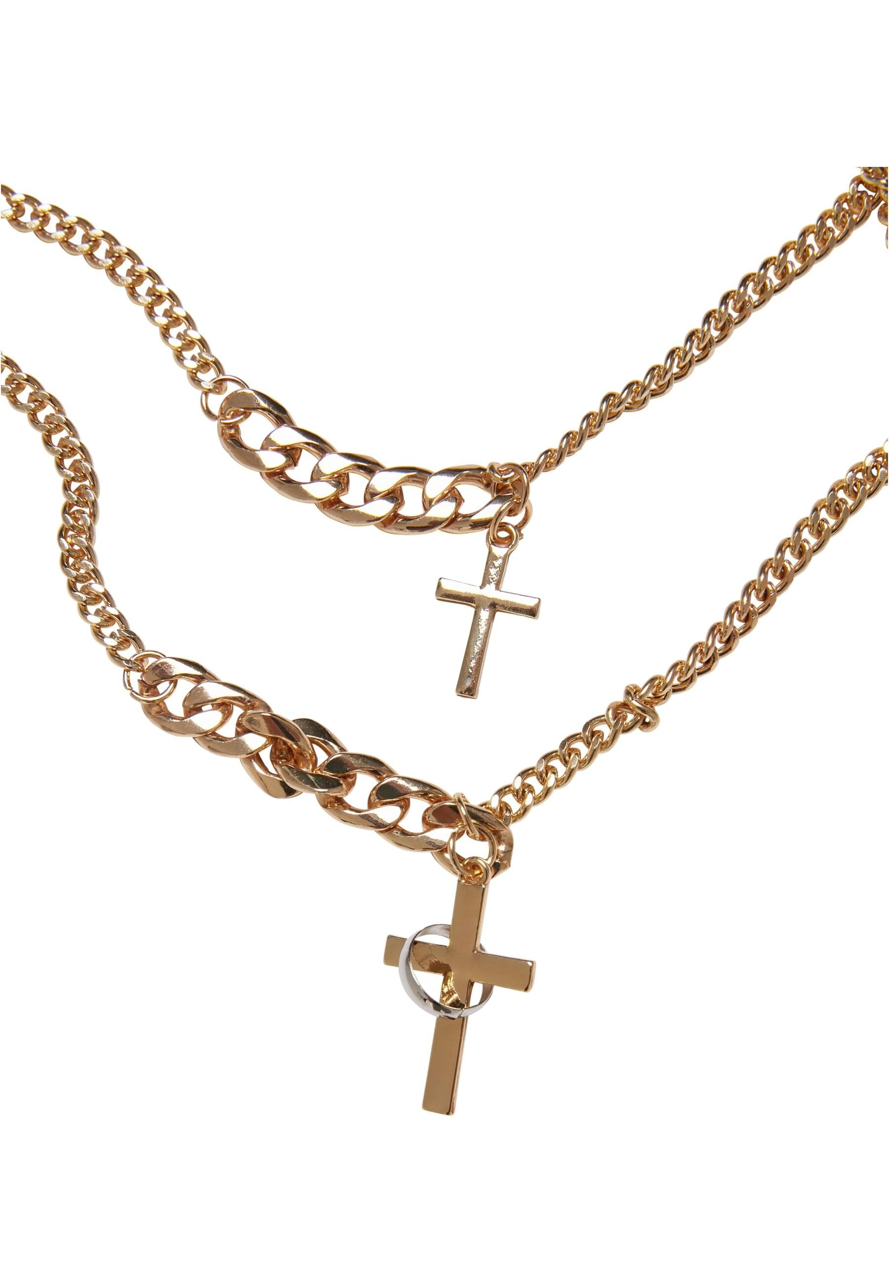 URBAN CLASSICS Halsreif »Urban Classics Unisex Various Chain Cross Necklace«