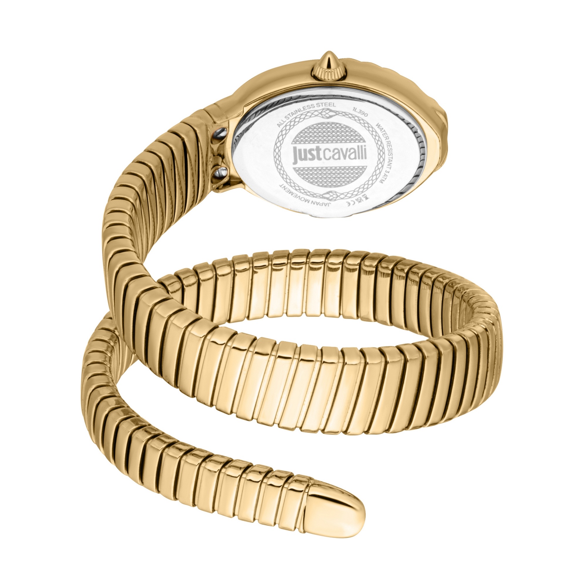 Just Cavalli Time Quarzuhr »Signature Snake« Armbanduhr, Damenuhr, Edelstahlarmband, analog, Kristallsteine