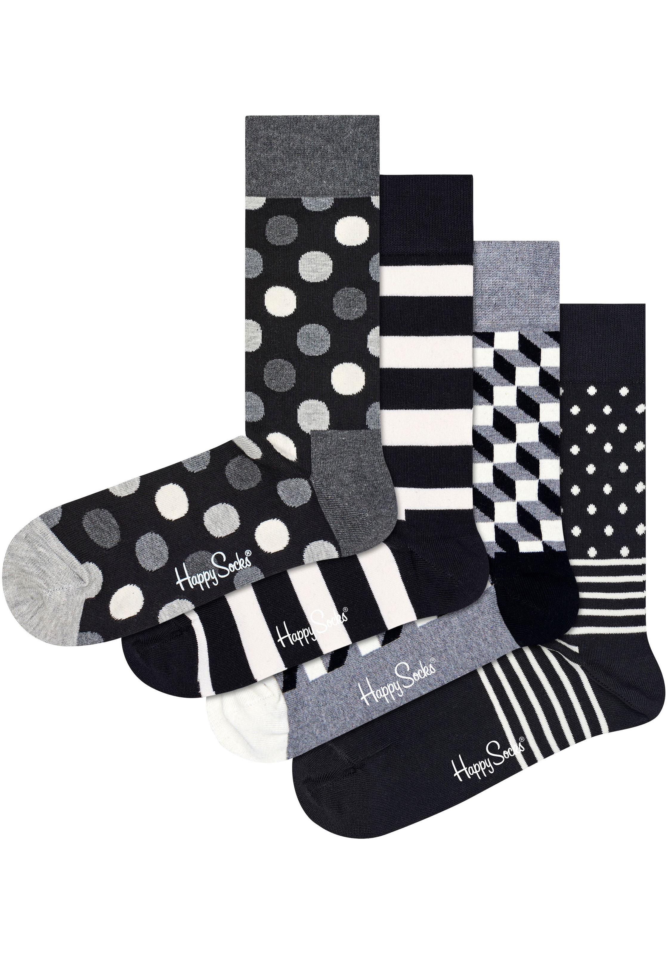 Happy Socks Socken, (Packung, 4 Paar), Classic Black & White Socks Gift Set  bestellen | BAUR