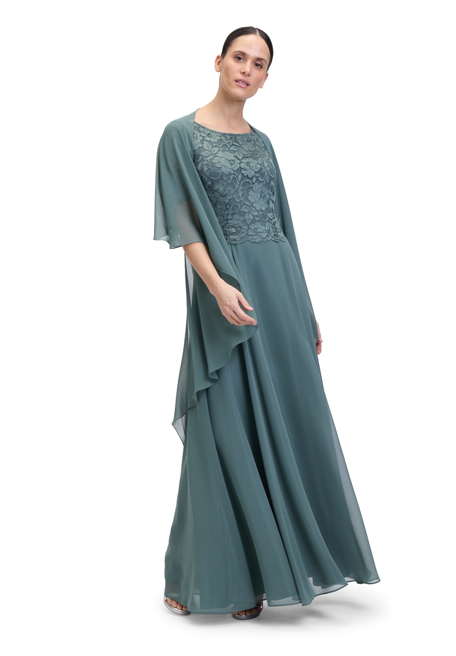 Vera Mont Multifunktionstuch "Damen Chiffonstola mit Volant" Nahtführung günstig online kaufen