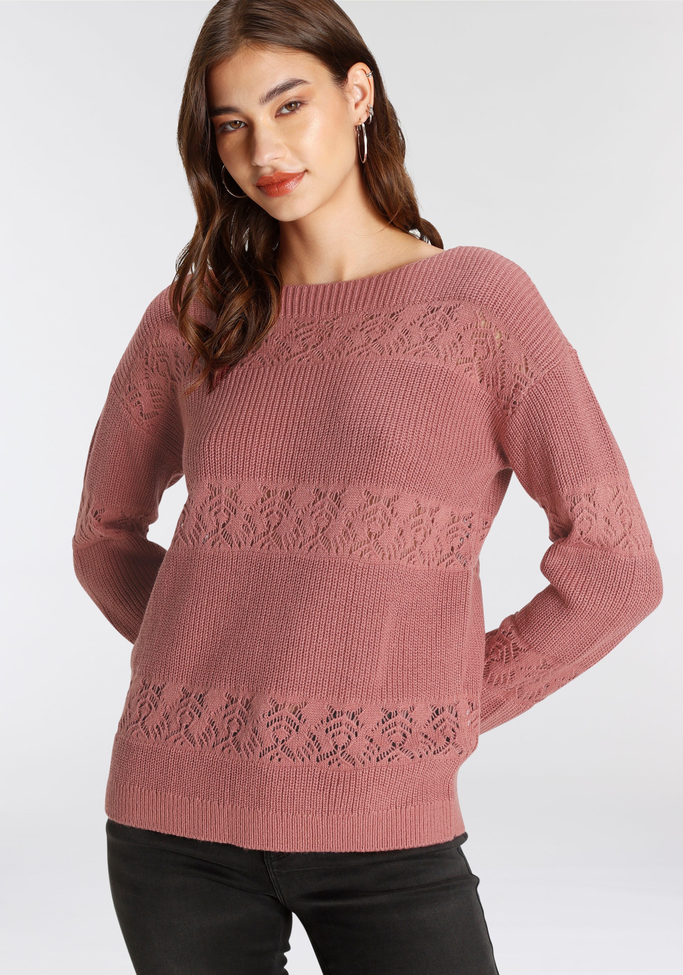 Laura Scott Strickpullover, mit Ajour-Muster - NEUE KOLLEKTION