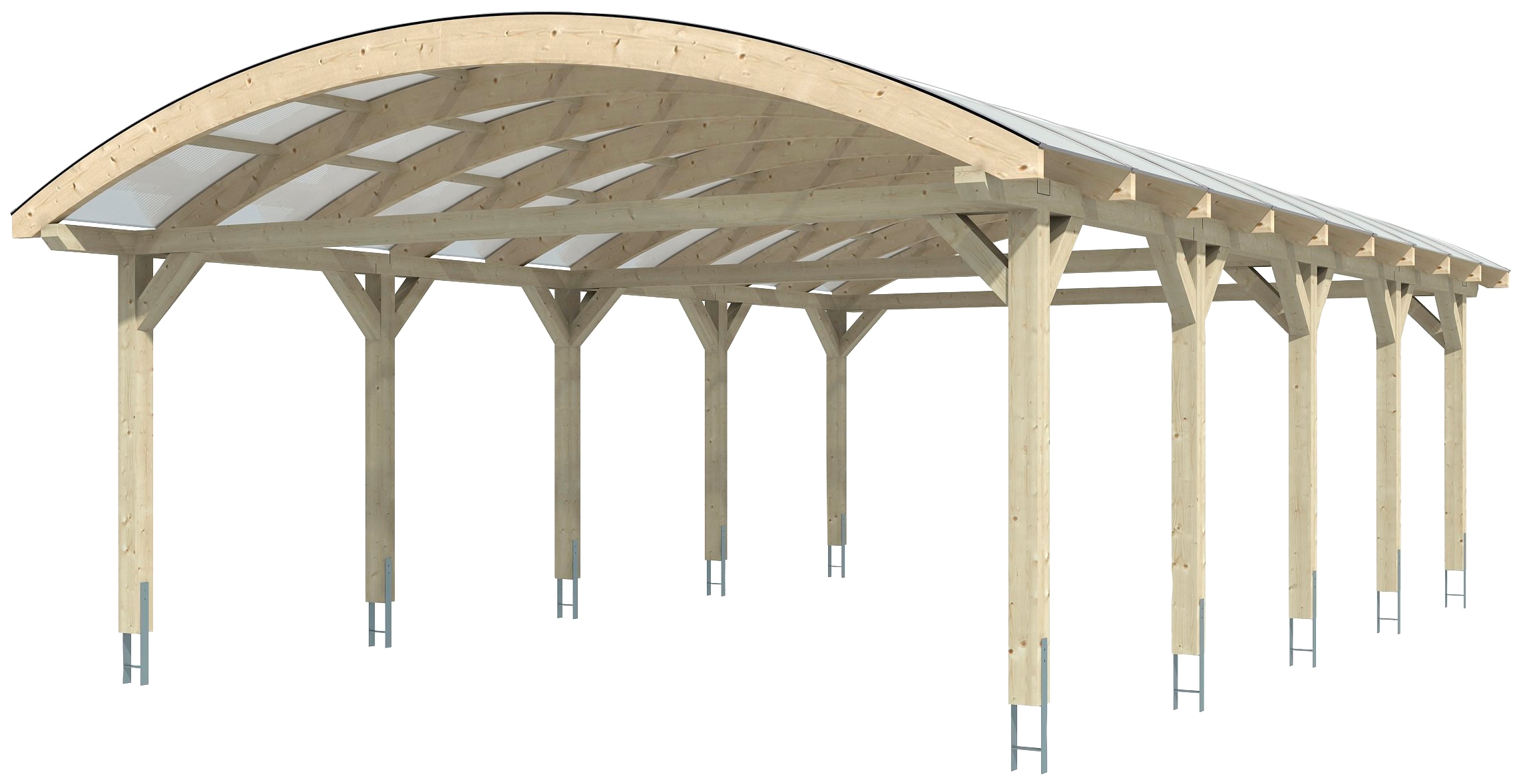 Skanholz Doppelcarport »Franken«, Leimholz-Nordisches Fichtenholz, 550 cm, hellbraun