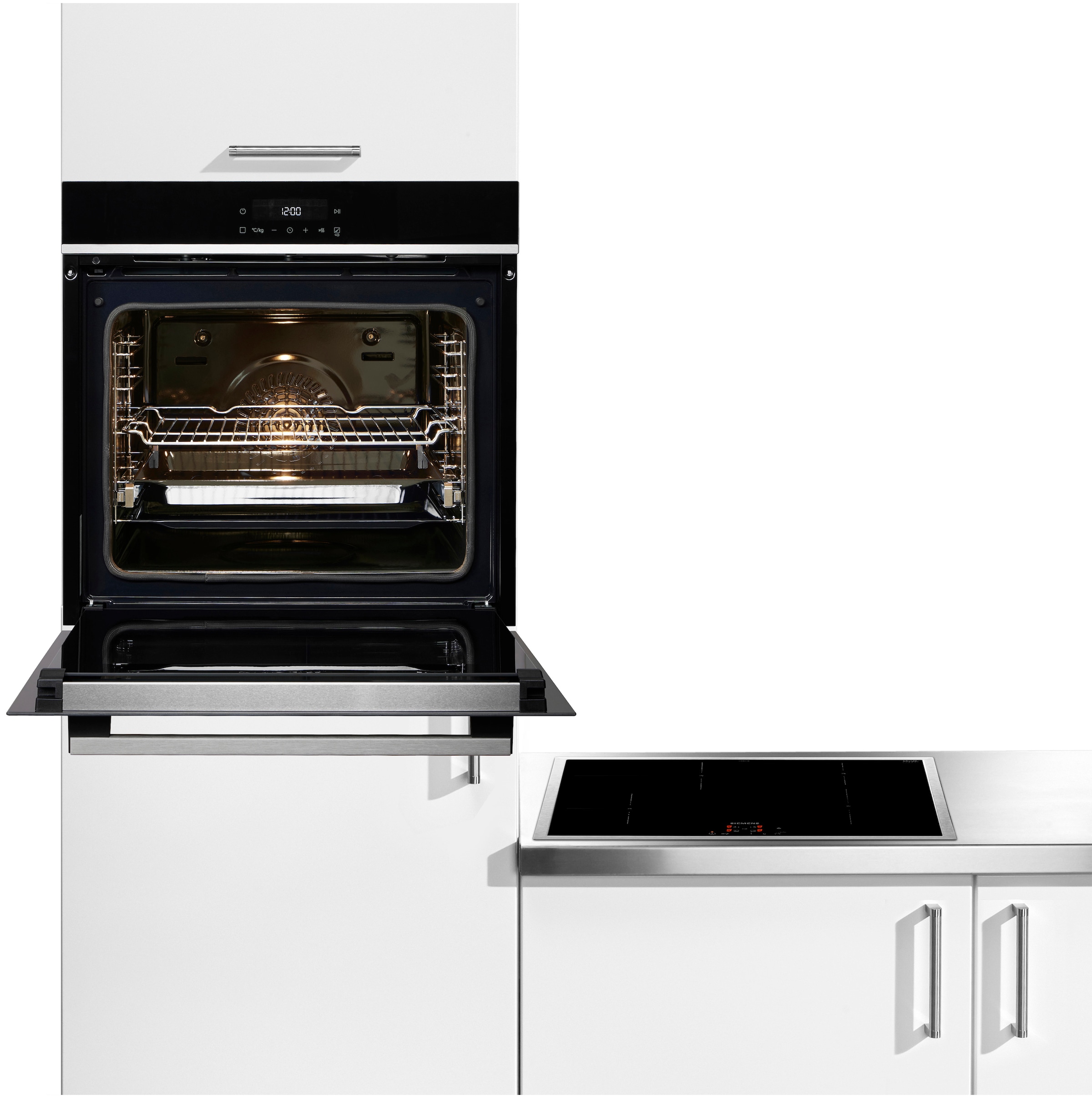 SIEMENS Backofen-Set »HB572ABS3« Pyrolyse-Selbstreinigung Set, Einbau-Backofen-Set, EH645BFB6E + HB572ABS3 + HZ538000, 3 Stk. tlg. Air Fry Funktion: Für knusprige Ergebnisse