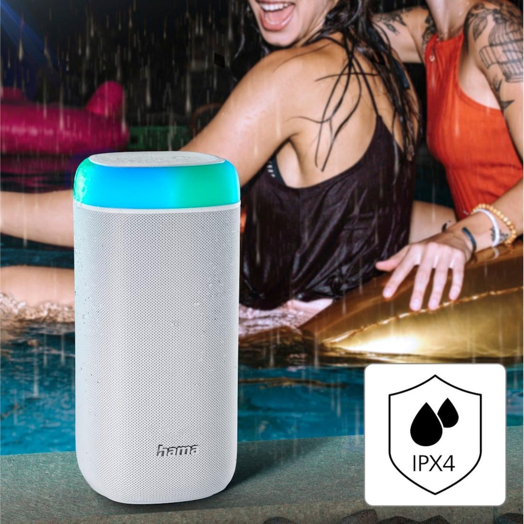 Hama Bluetooth-Lautsprecher »Bluetooth Box LED 30 W Xtra Bass 360ᵒ Sound, wasserdicht nach IPX 4«