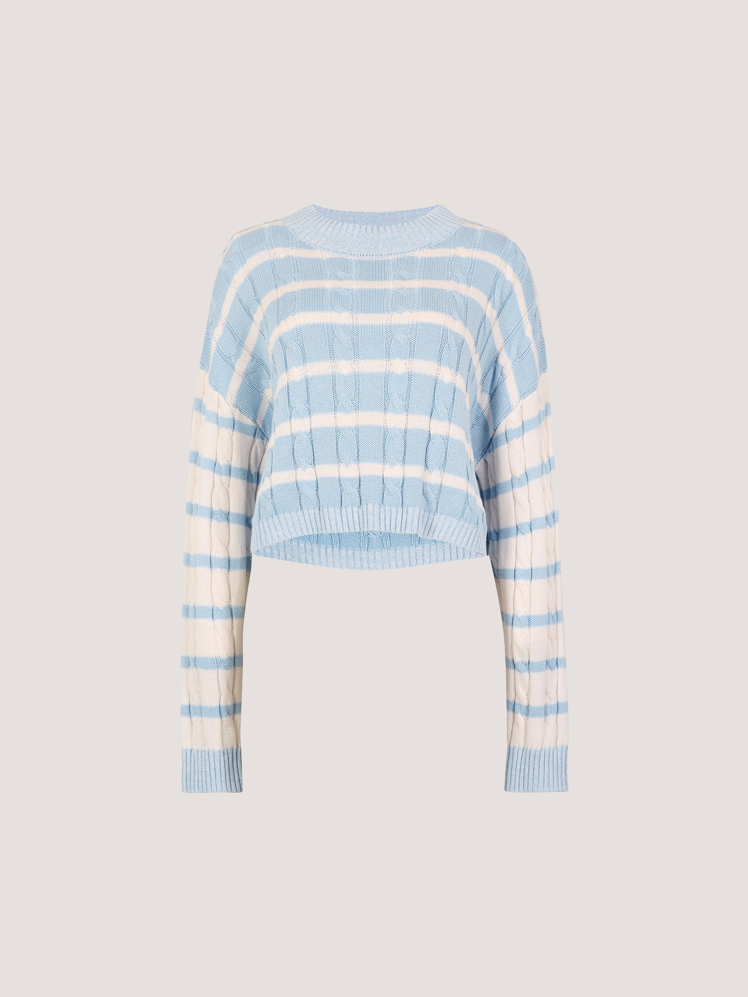 Apricot Strickpullover »Kurzer Pullover« mit Zopfmuster und Kontraststreifen