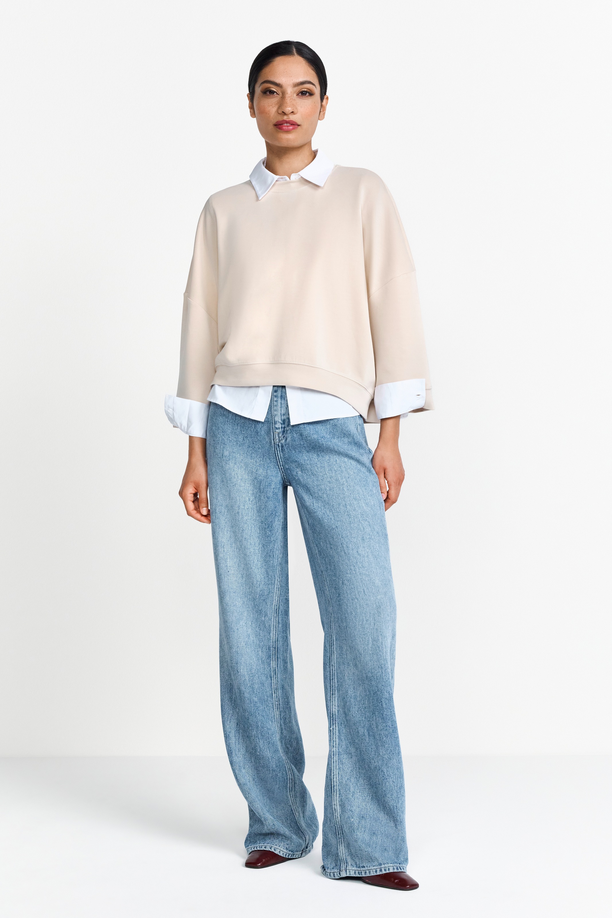 Thumbnail - RICHROYAL Sweatshirt "Tencel peached Shirt", modische Kurzarmsweatshirt