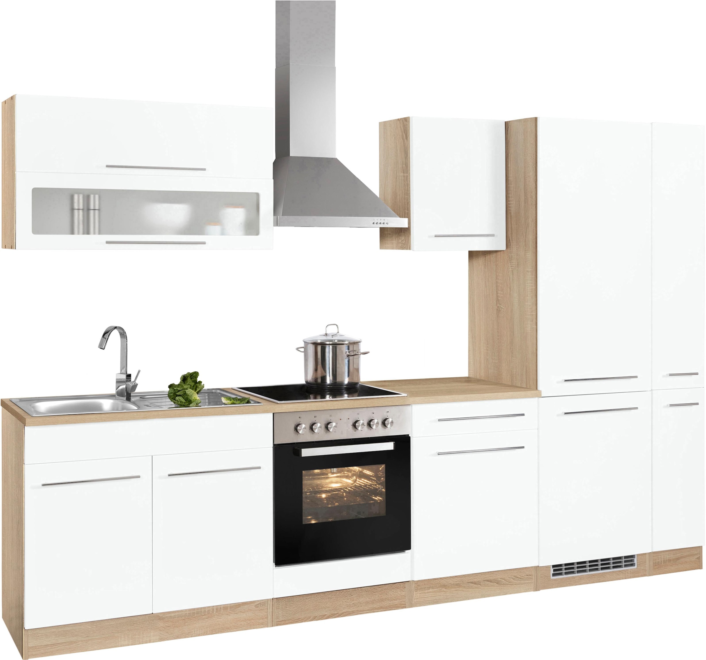KOCHSTATION Küchenzeile »KS-Eton« mit E-Geräten, Breite 300 cm