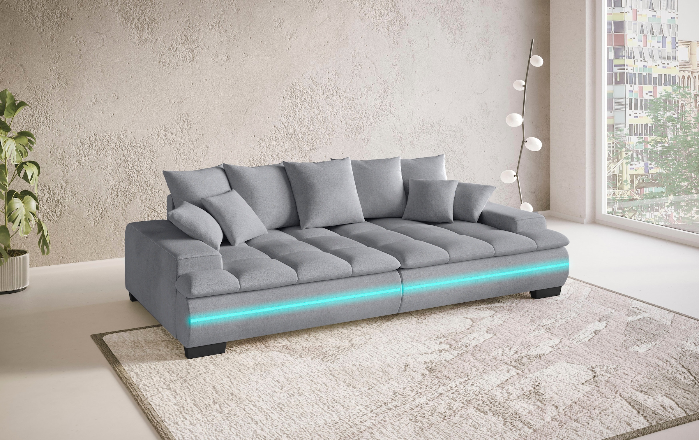 Mr. Couch Big-Sofa »Haiti II«, RGB-LED Beleuchtung, Kaltschaumpolsterung, bis 140 kg belastbar