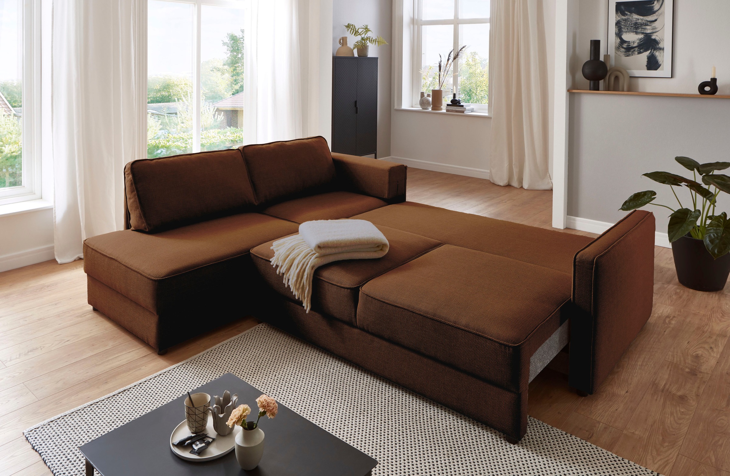 ATLANTIC home collection Schlafsofa »Chill«, Ecksofa mit Bettfunktion und Bettkasten
