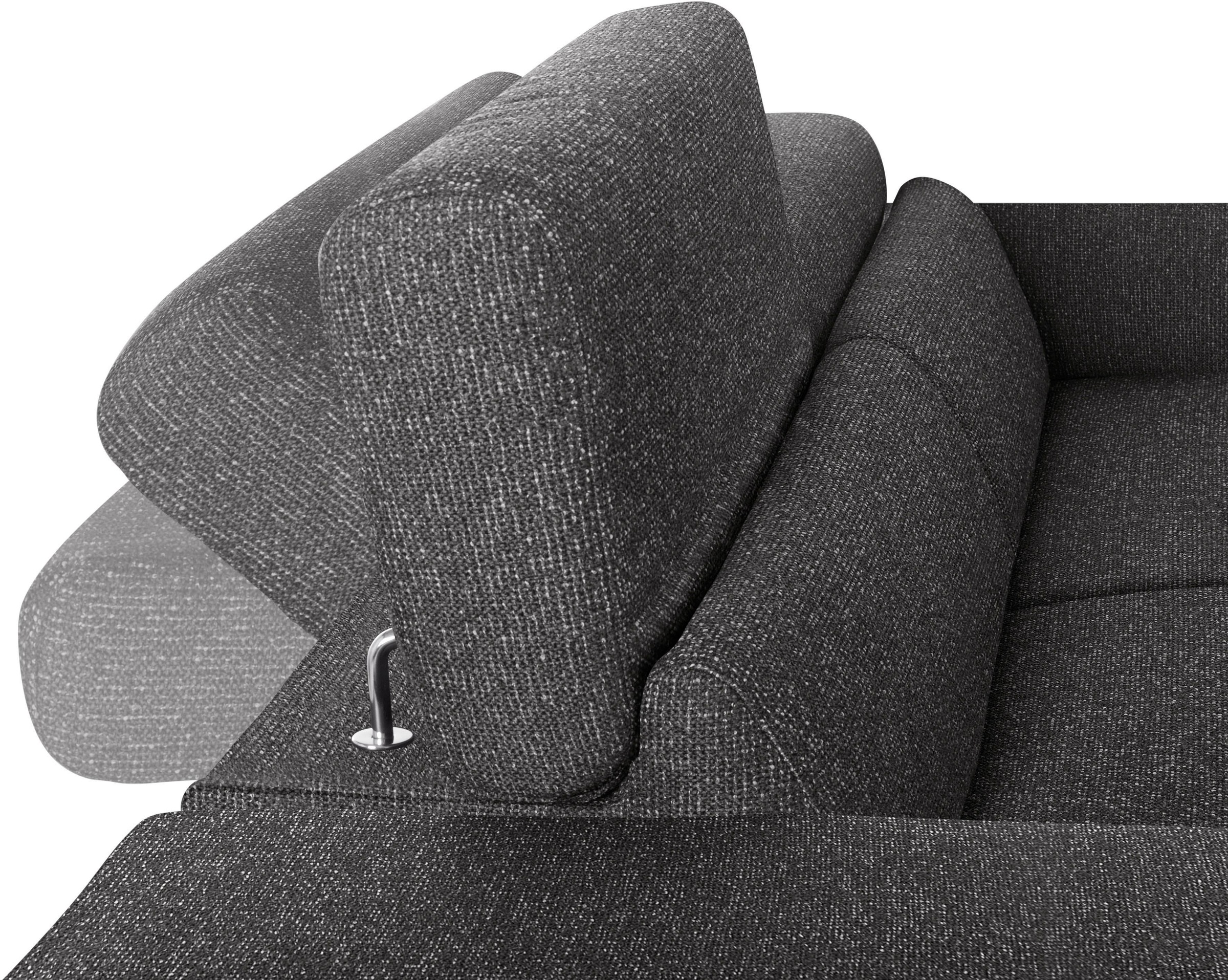 2,5-Sitzer W.SCHILLIG "finn", grau (anthrazit s22), B:230cm H:71cm T:106cm, Flachgewebe S22 (100% Polyester);Stoff S37 (100% Polyester);Longlife Xtra-Leder Z59: Glattleder mit modischer Prägung. Hautstärke 0, 9 - 1, 1 mm, Sofas, German Design Award 2016,  6