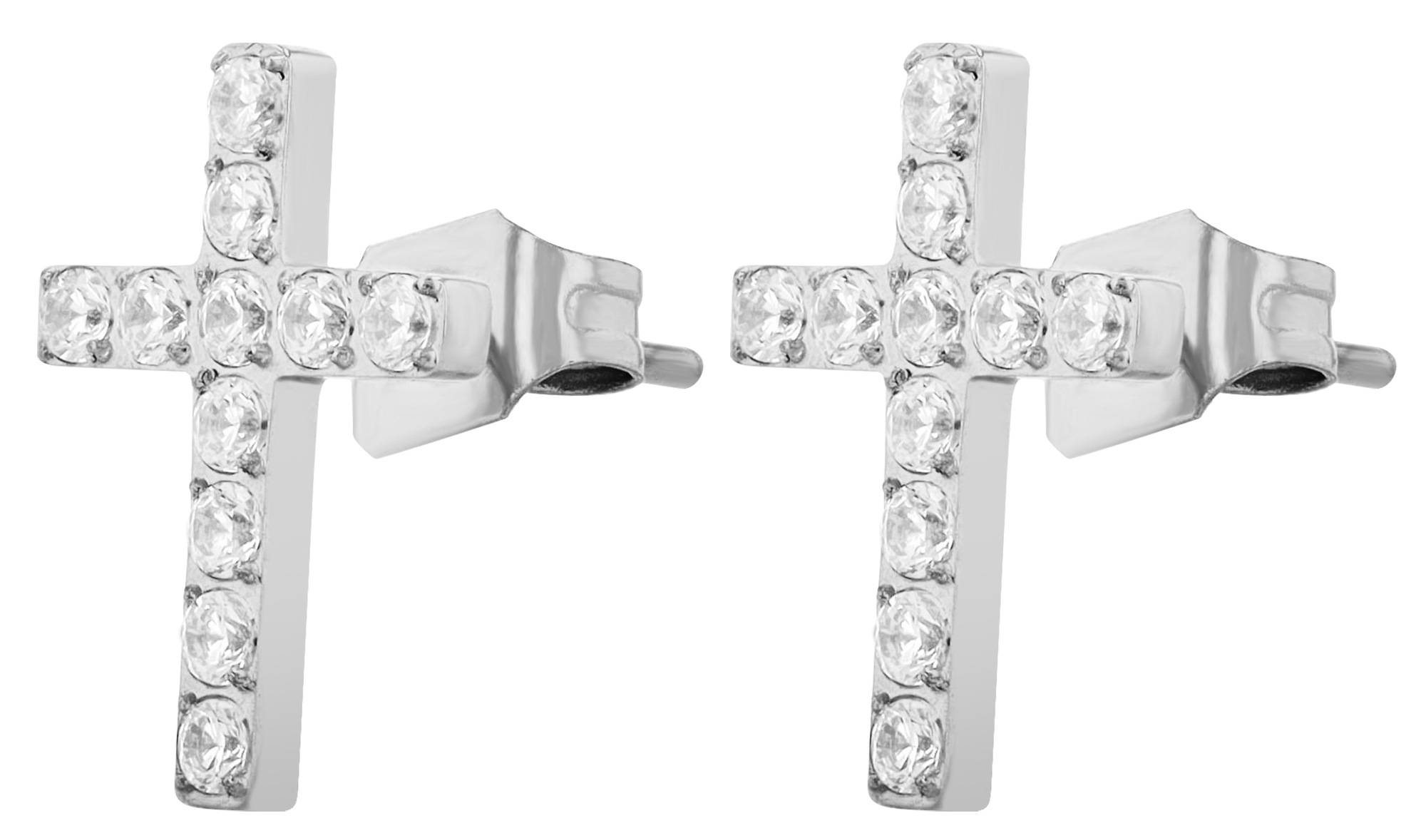 Adelia´s Paar Ohrhänger "Ohrringe – Ohrstecker aus Edelstahl mit Strass Steinchen" Perfekt als Geschenk für besondere Menschen