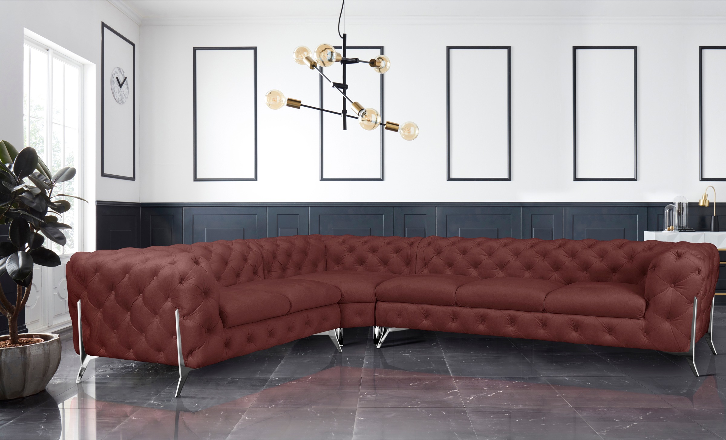 Home affaire Chesterfield-Sofa "Amaury L-Form" großes Ecksofa, Chesterfield günstig online kaufen
