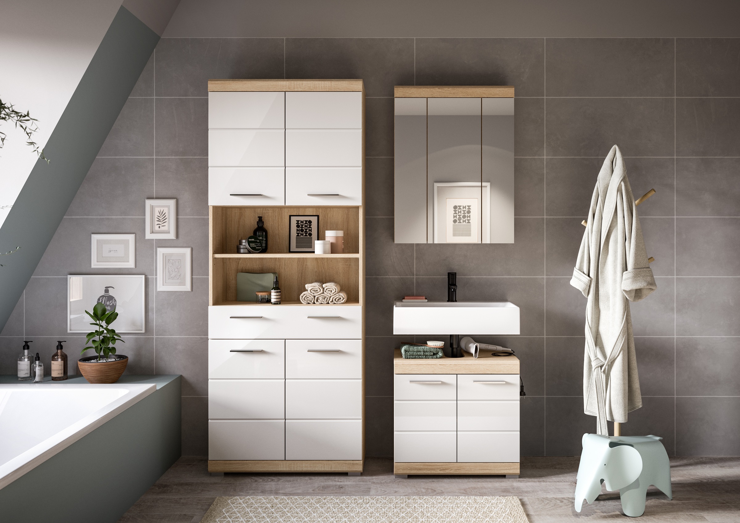 welltime Badmöbel-Set "SIENA, TOPSELLER, Breite 149cm, 3-teiliges Set" Set, günstig online kaufen