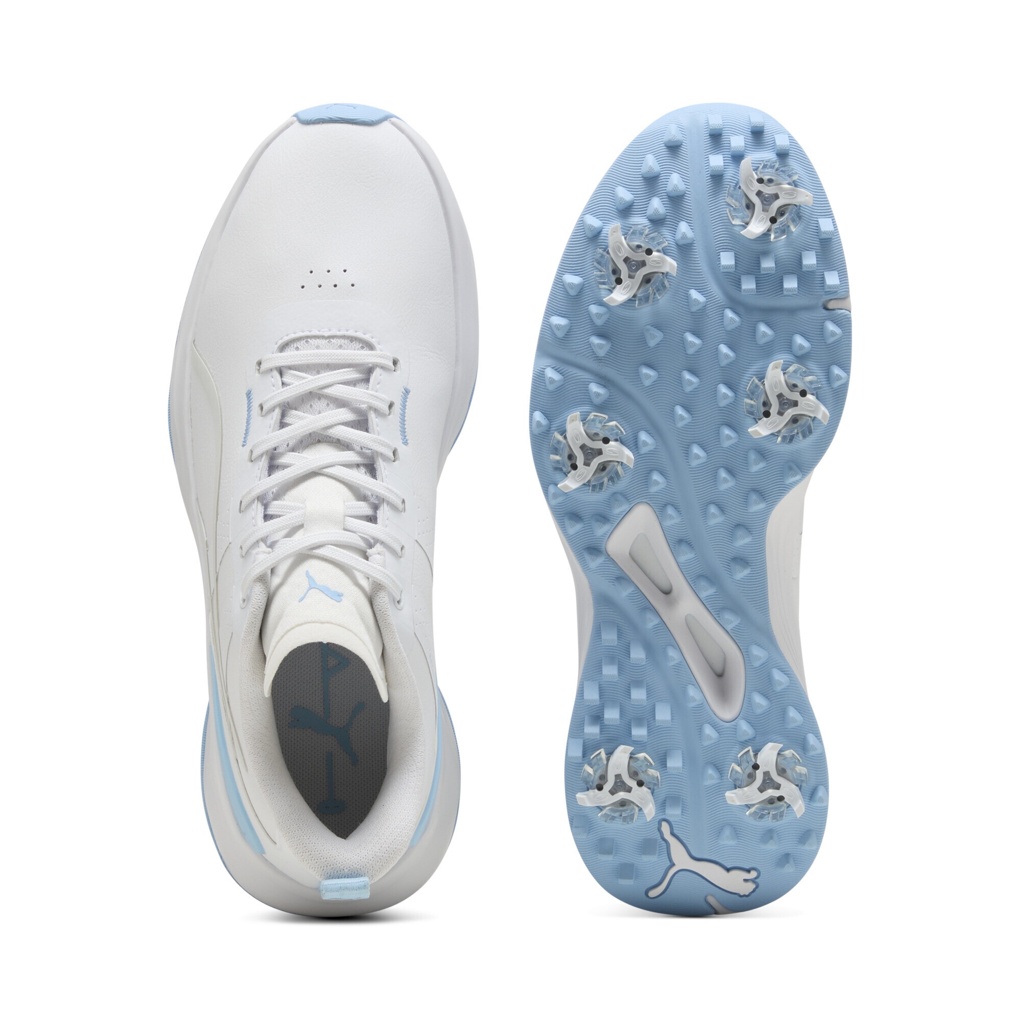 Golfschuh PUMA "Ignite Blaze 3 Golfschuhe Damen", Damen, Gr. 42, weiß feather gray, Obermaterial: Synthetik, Textil; Futter: Textil; Innensohle: Textil; Laufsohle: Gummi, Schuhe 3