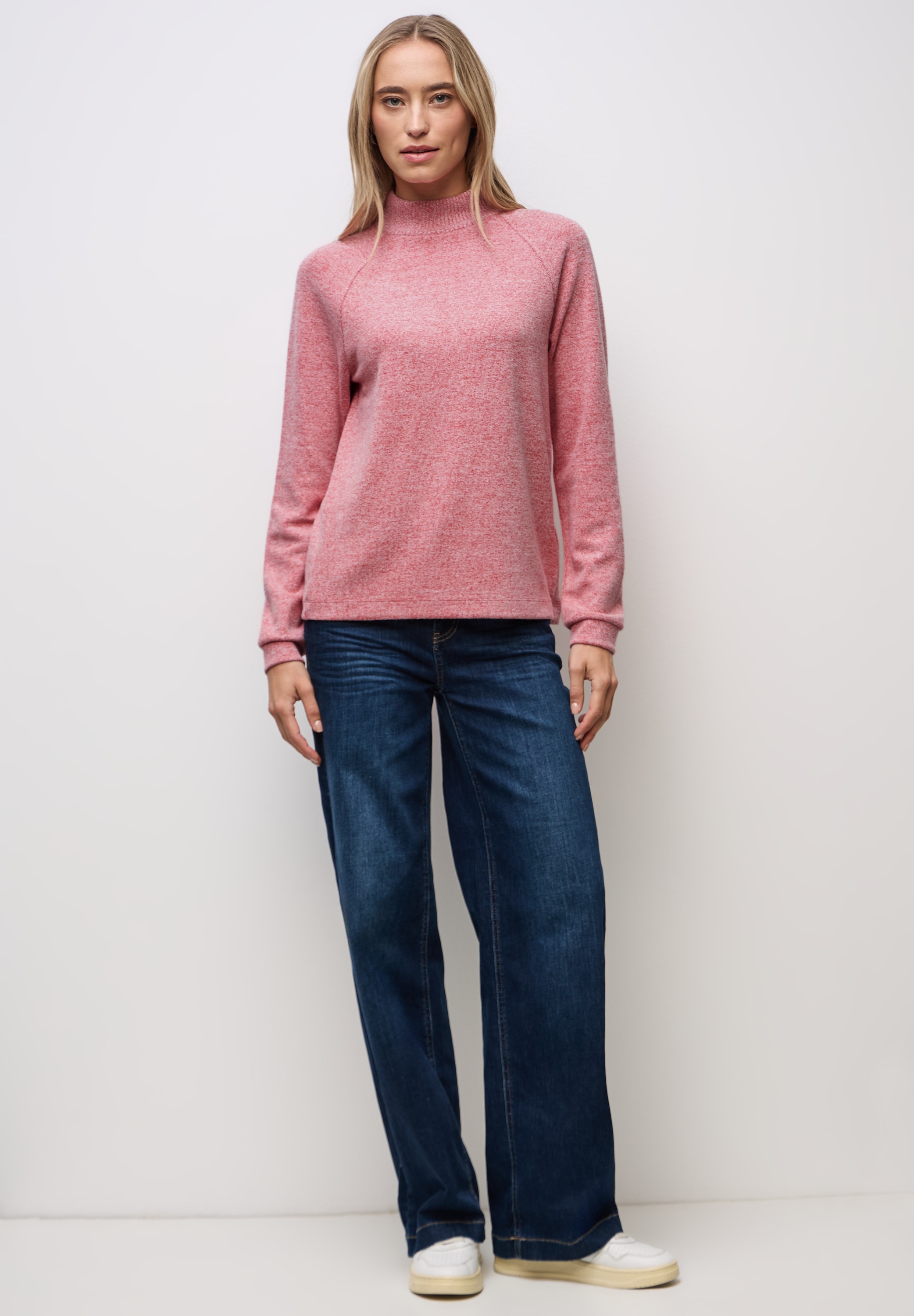 STREET ONE Langarmshirt im Melange Look