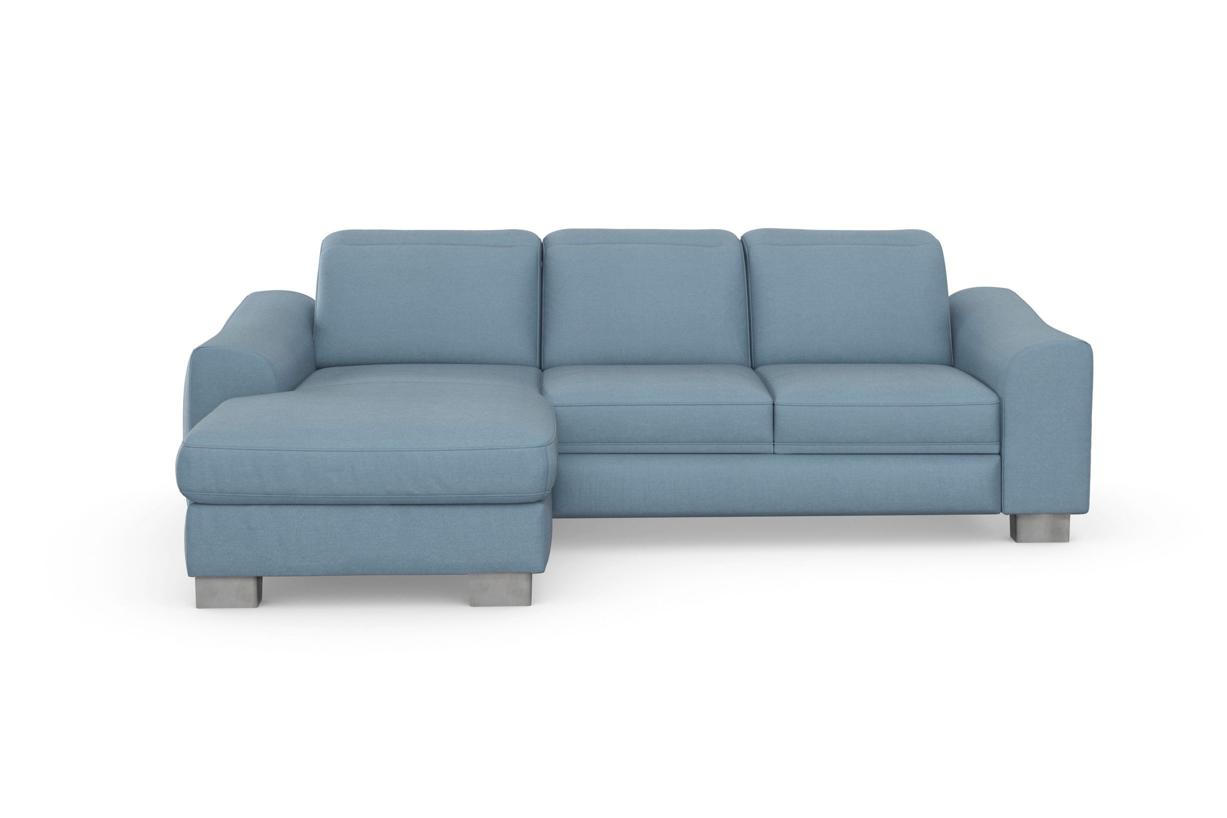 sit&more Ecksofa »Dundee L-Form«, mit Federkern und Edelstahlfüßen, wahlweise mit Kopfteilverstellung