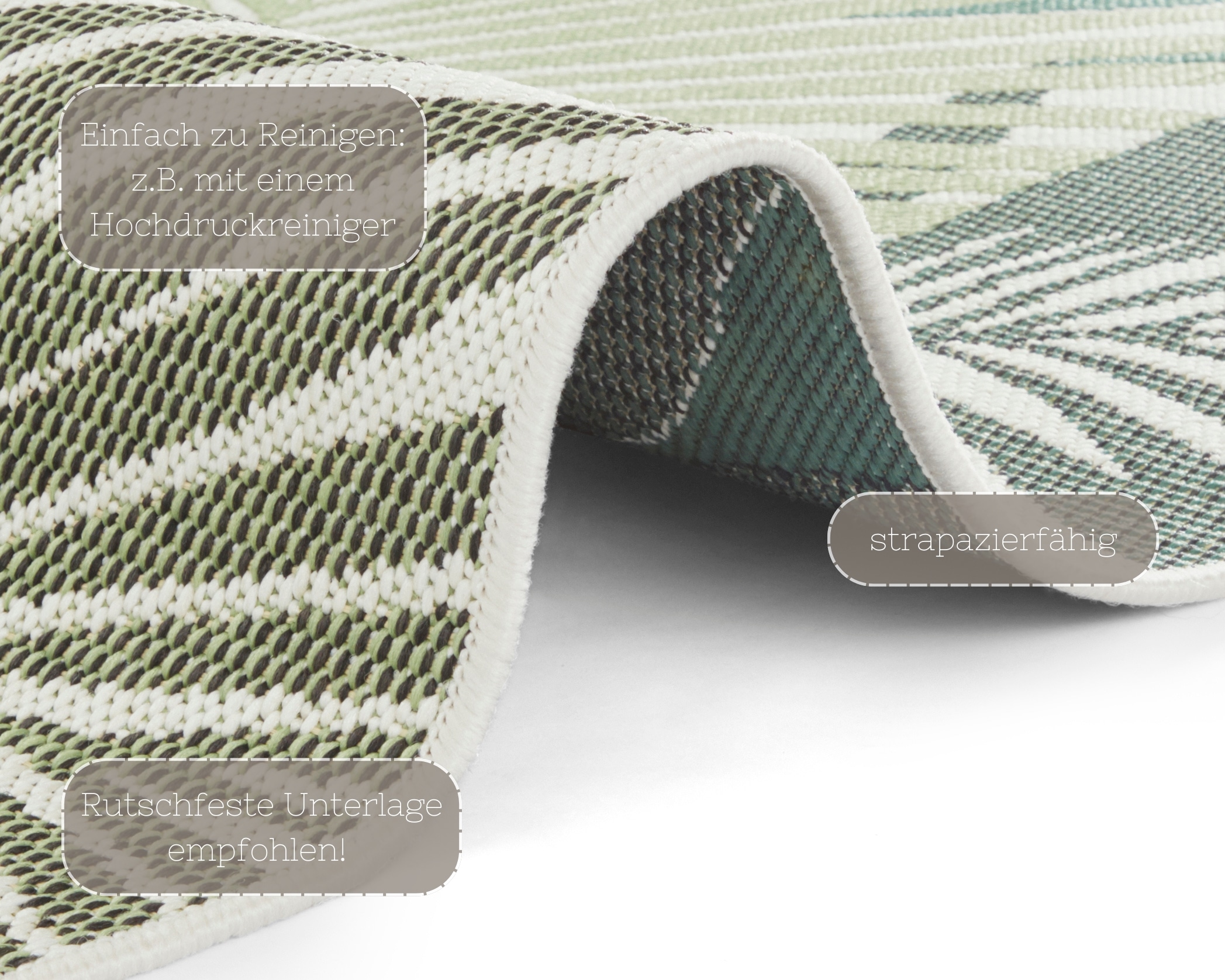 NORTHRUGS Teppich »Vai«, rechteckig, 8 mm Höhe, In- & Outdoor, Geometrisches Muster, Garten, Terrasse, Wohnzimmer