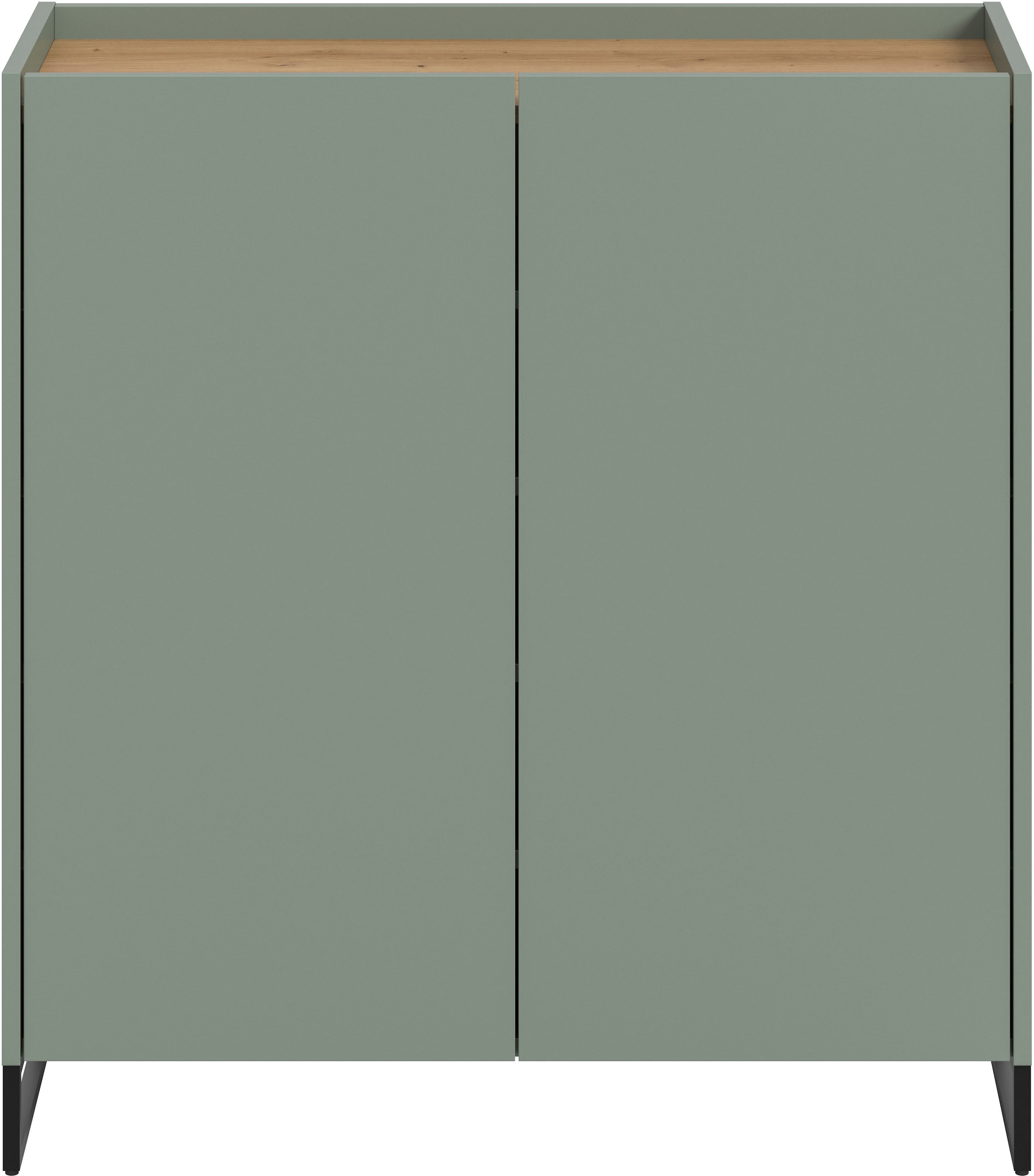 INOSIGN Schuhschrank »EVRID, Breite 90cm, 2 Türen, 5 Einlegeböden, inkl. Metall-Kufenfüße«, (1 St., individuell mit anderen Artikel der Serie EVRID erweiterbar), Schuhkommode, Kommode, Sideboard, Garderobenschrank, Flurkommode