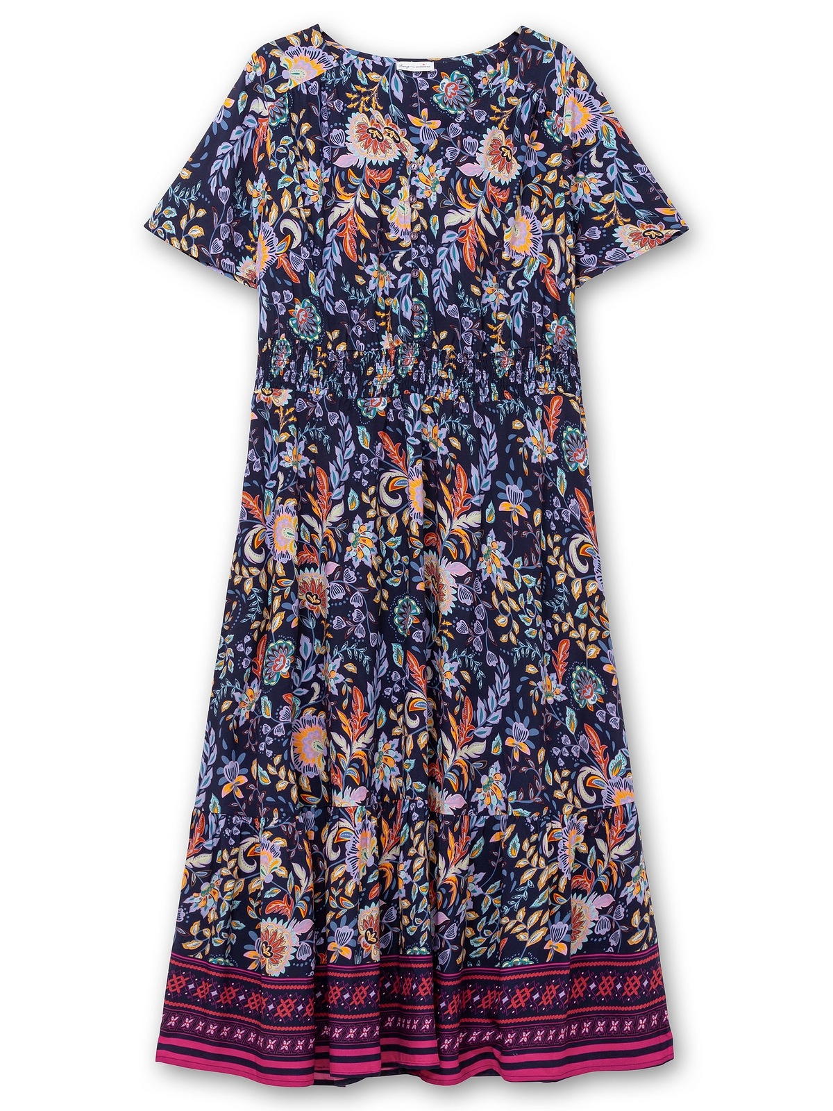 sheego by Joe Browns Maxikleid »Große Größen«, mit Blumendruck und Taillen-Smokbund