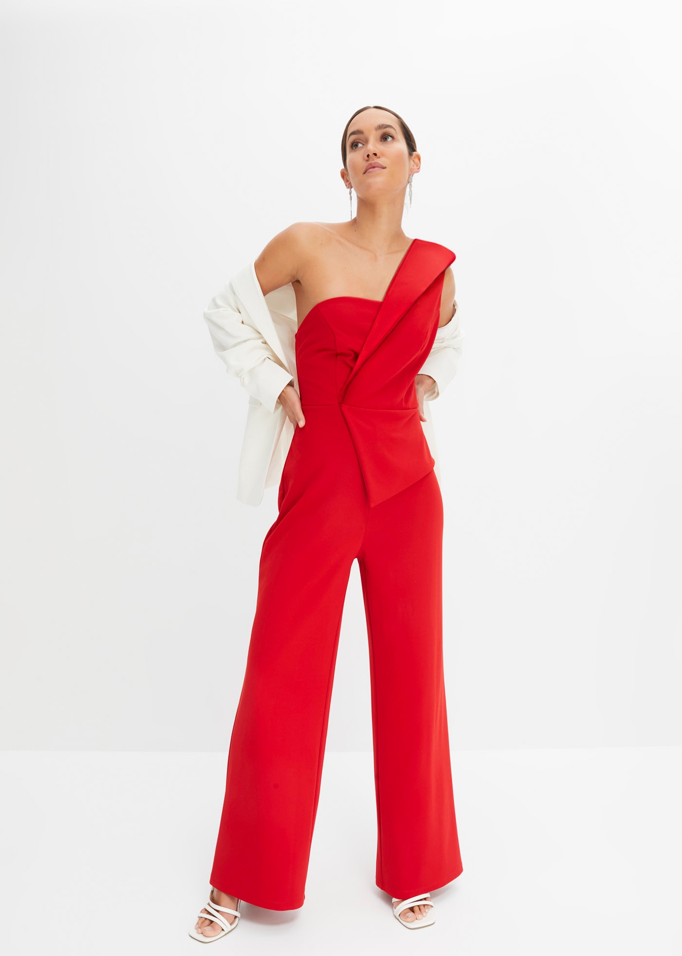 bonprix Overall für festliche Anlässe, One-Shoulder-Design, Slim fit, ärmel günstig online kaufen