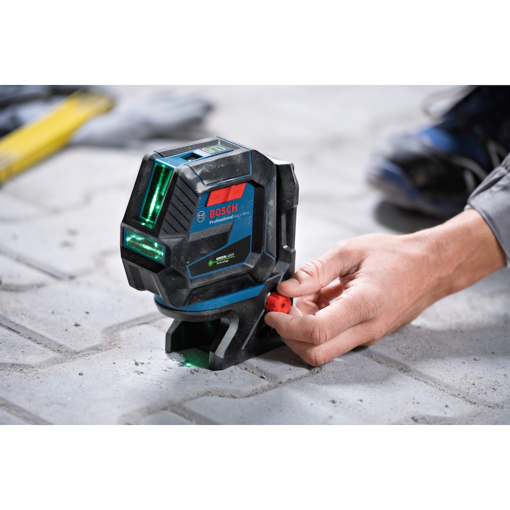 Bosch Professional Punkt- und Linienlaser »GCL 2-50 G Professional Handwerkerkoffer-Set«, (Set)