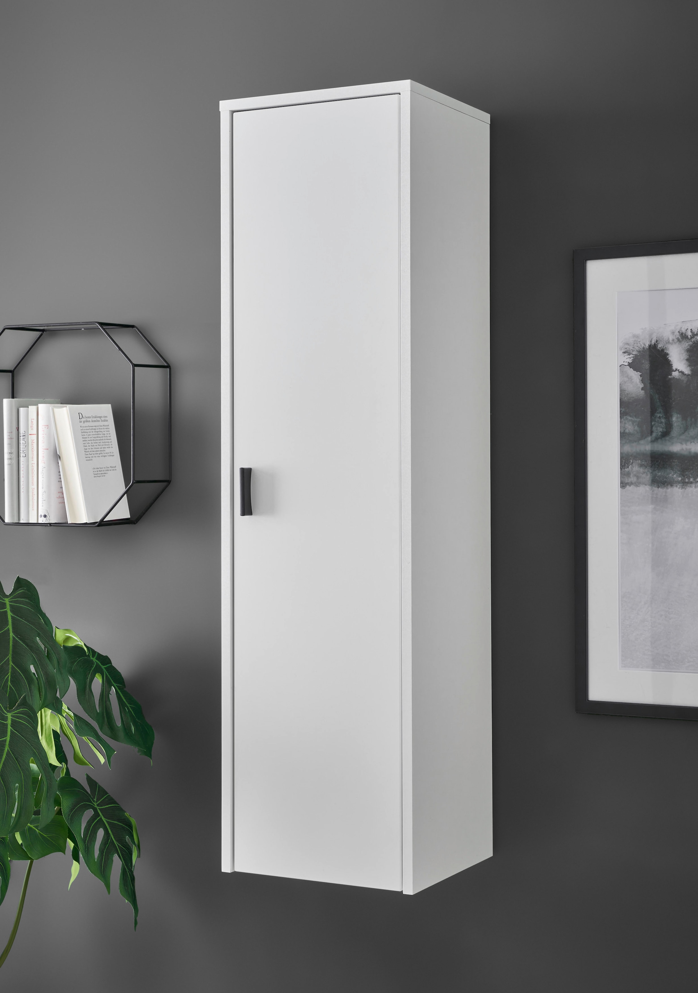 Home affaire Mehrzweckschrank "Hudson" in moderner Trendfarbe, Griffe aus Metall (Schwarz), Höhe 120 cm