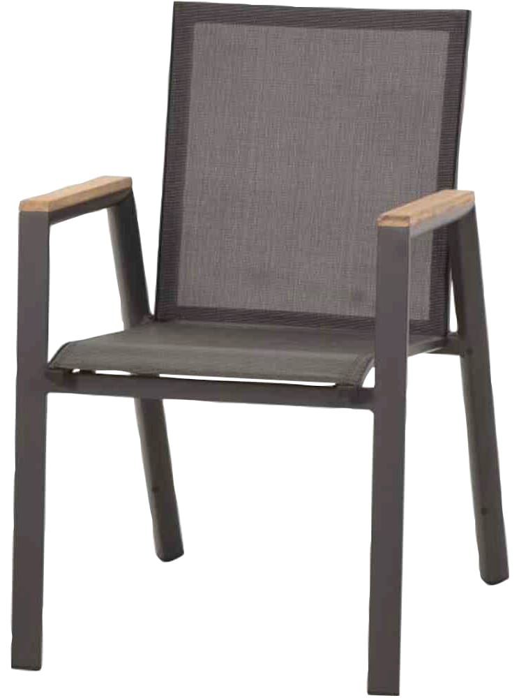 Siena Garden Garten-Essgruppe »Savona«, (7 tlg., 1x Tisch 180x90 cm, 6x Sessel), Aluminium, Teak FSC 100%, geeignet für 6 Personen