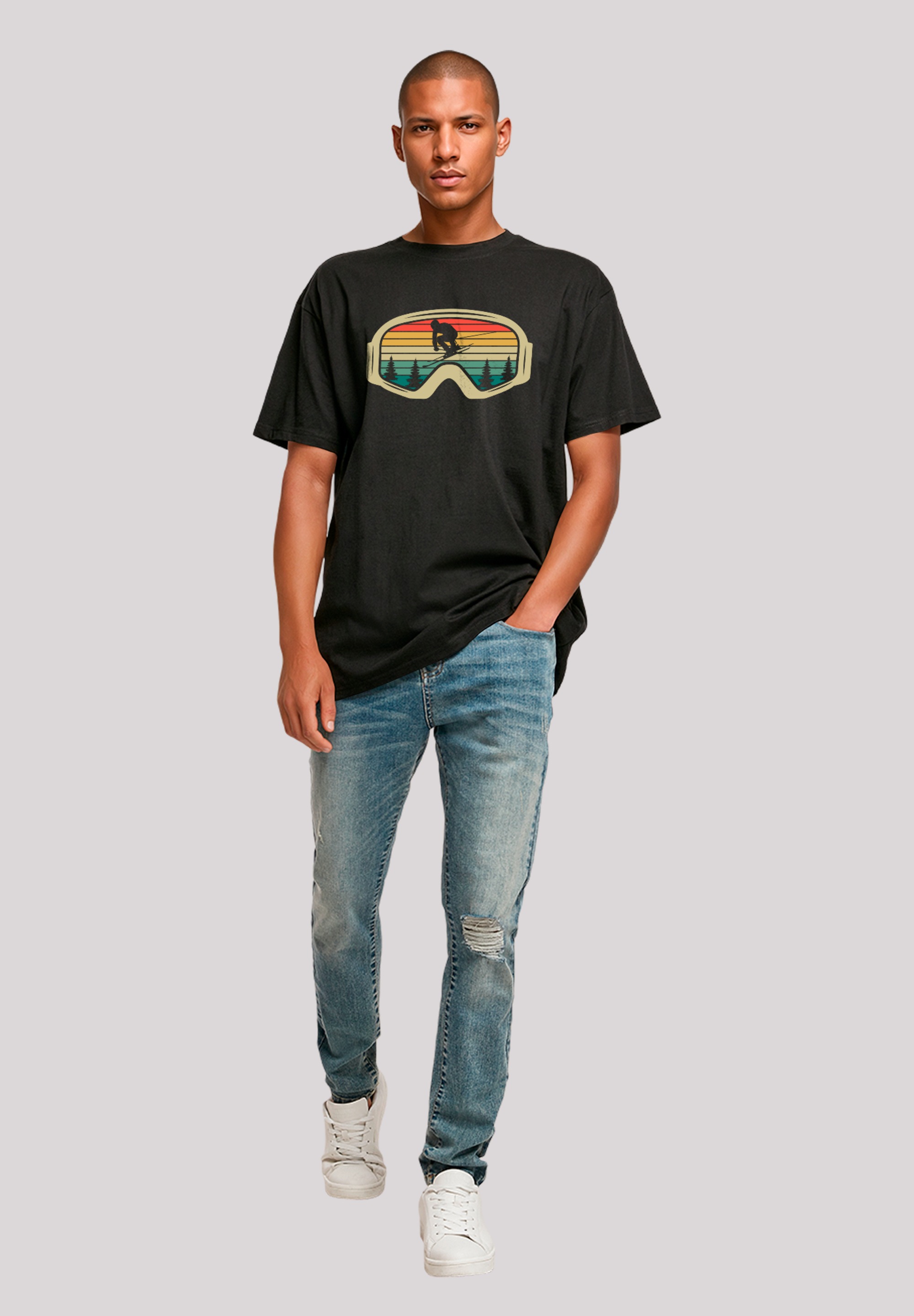 F4NT4STIC T-Shirt »Retro Skibrille Wintersport«, Premium Qualität
