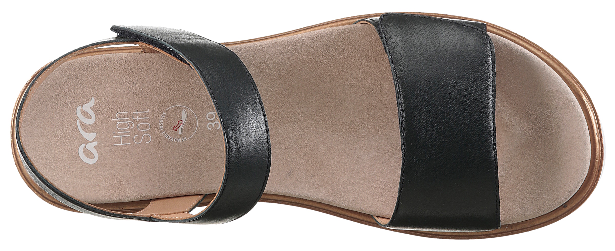 Ara Sandalette »BILBAO«, Sommerschuh, Sandale, Keilabsatz, Klett, Weite G (weit)