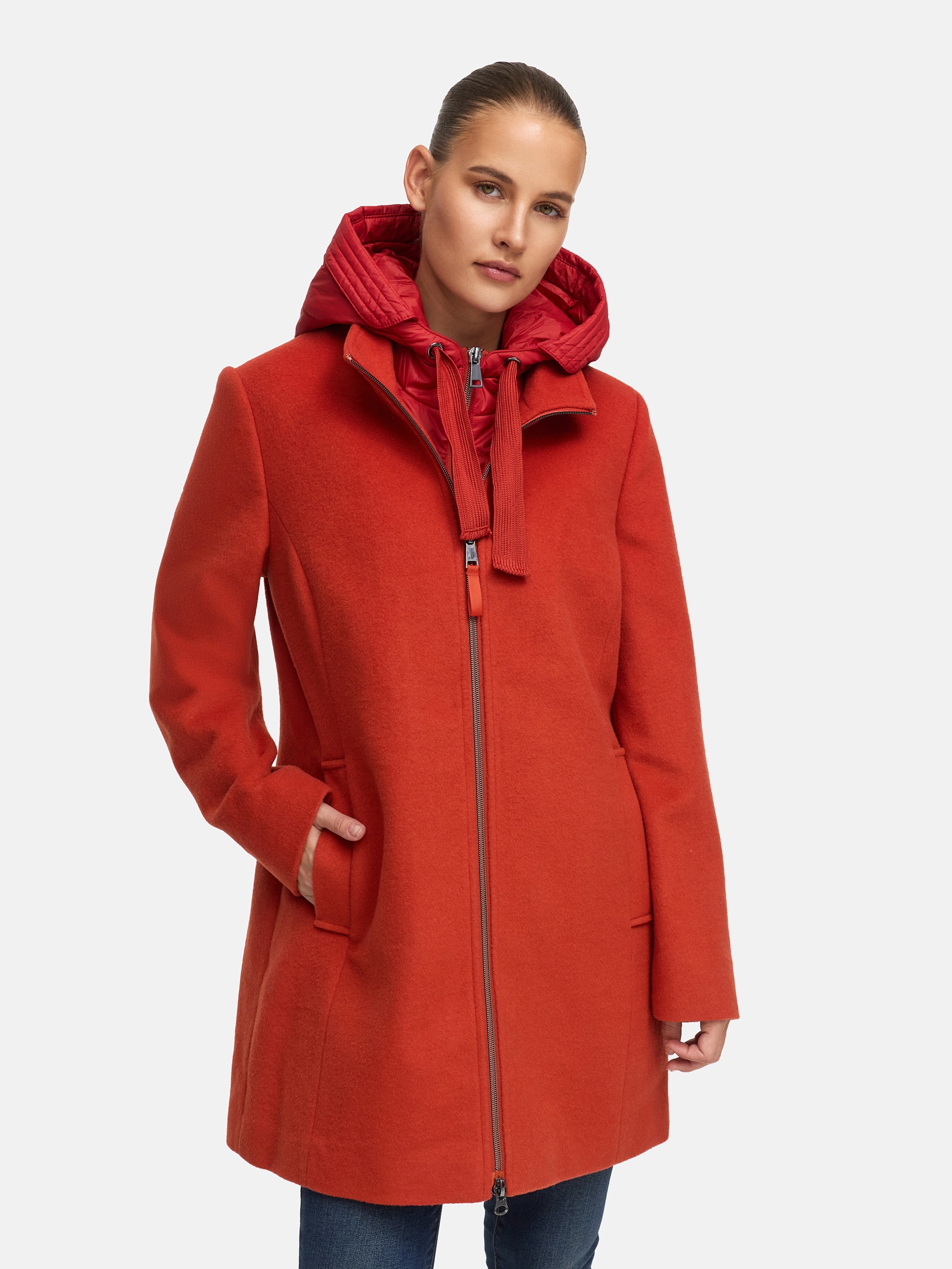 MANISA Wolljacke mit Kapuze mit herausnehmbarer Kapuze günstig online kaufen