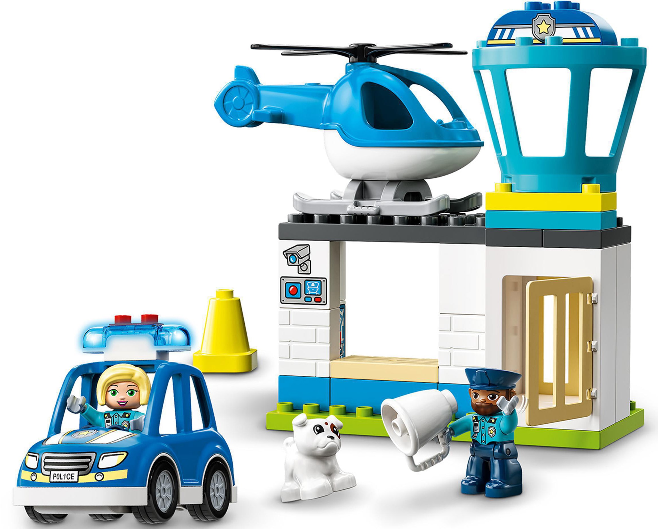 LEGO® Konstruktionsspielsteine »Polizeistation mit Hubschrauber (10959),  LEGO® DUPLO«, (40 St.), mit Sirene und Licht; Made in Europe | BAUR