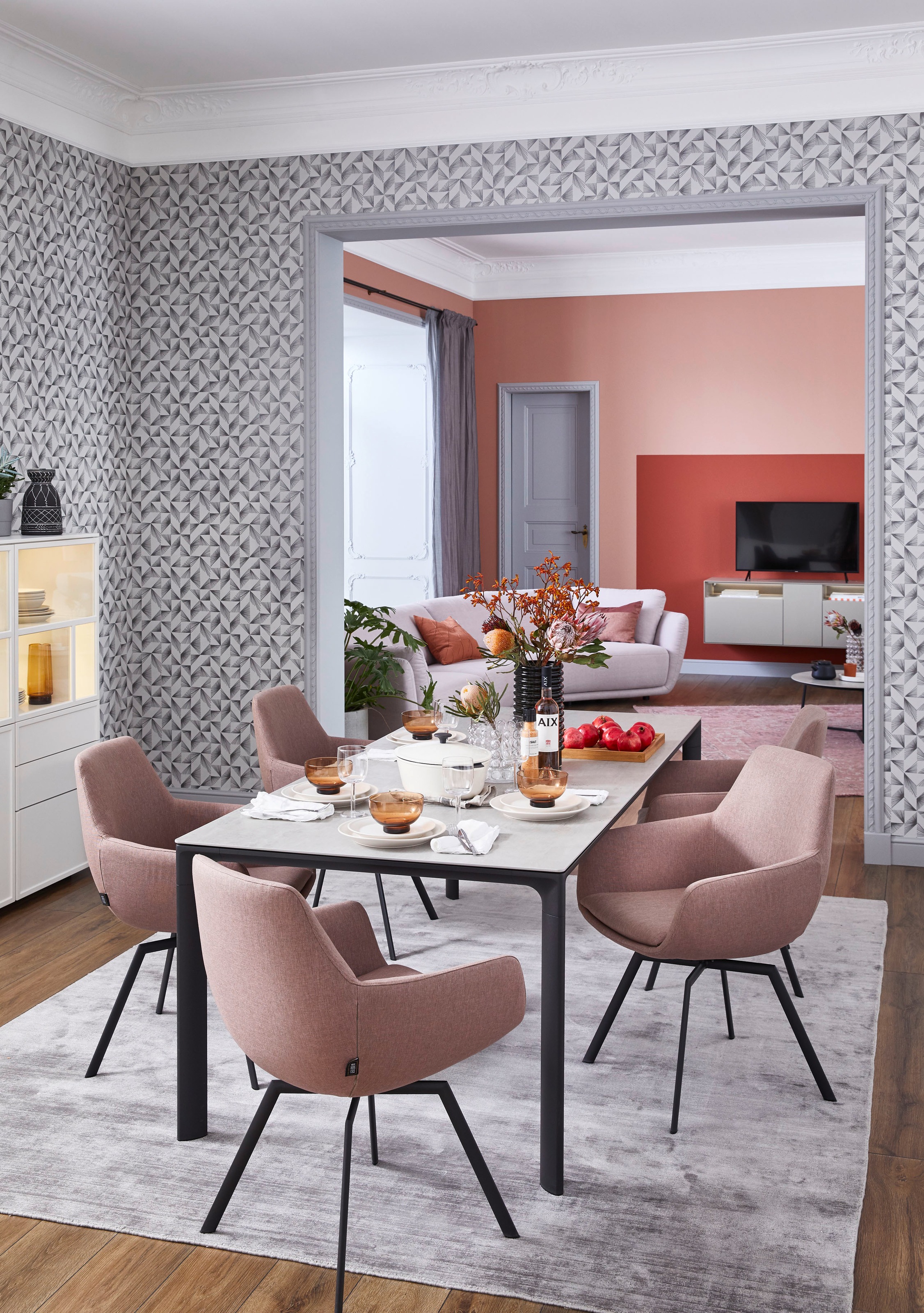 SCHÖNER WOHNEN-Kollektion Teppich »Alessa« rechteckig 5 mm Höhe Viskose, Wohnzimmer