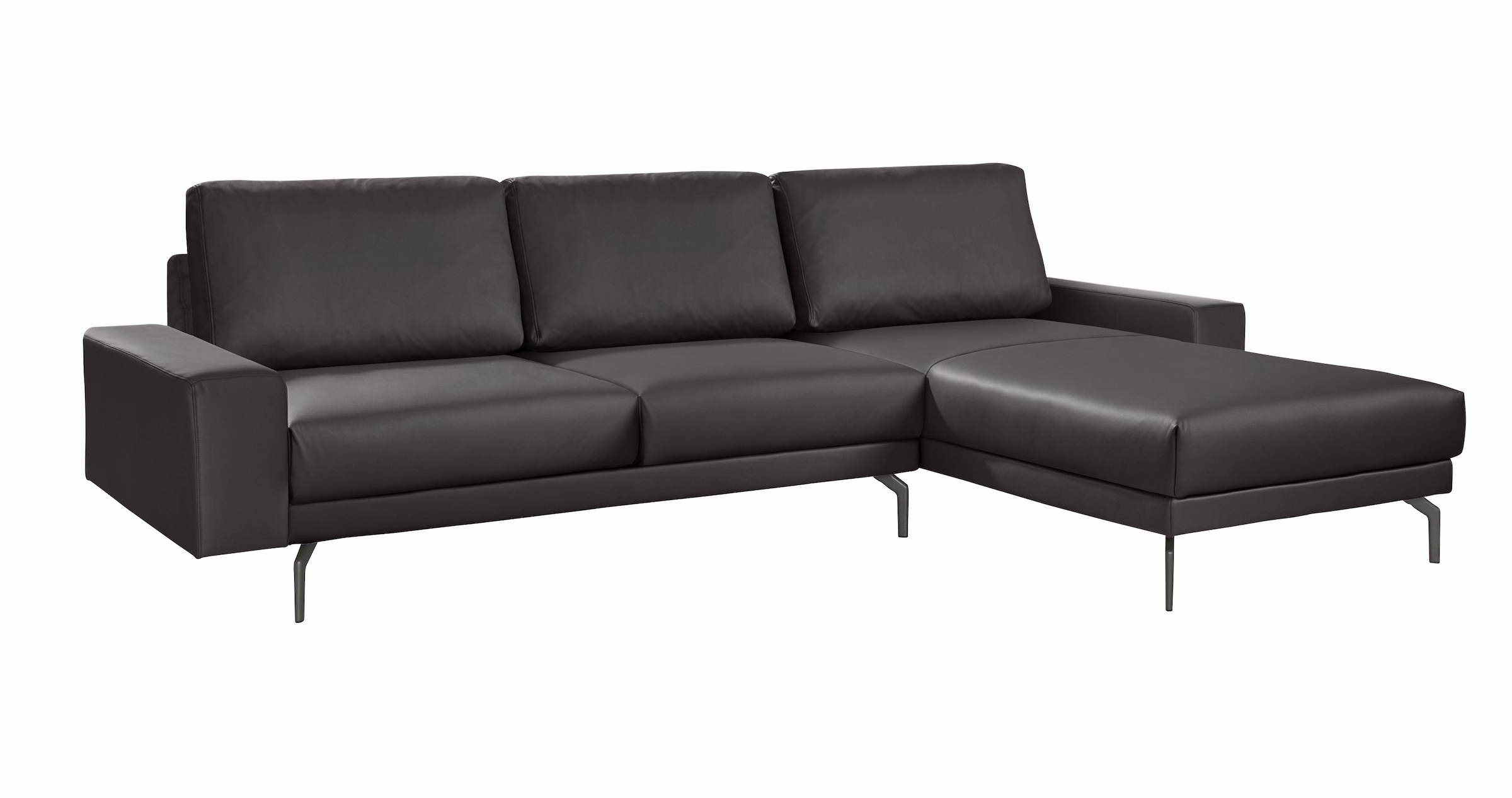 Creation BY ROLF BENZ Ecksofa »CR.450, Designecksofa, L-Form«, Armlehne breit und niedrig, Alugussfüße in umbragrau, Breite 274 cm