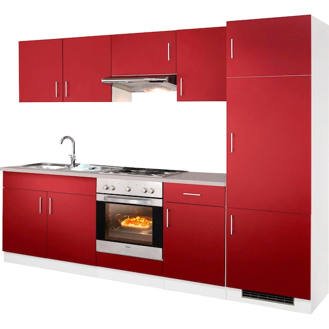 wiho Küchen Küchenzeile »Valencia«, mit E-Geräten, Breite 270 cm kaufen |  BAUR