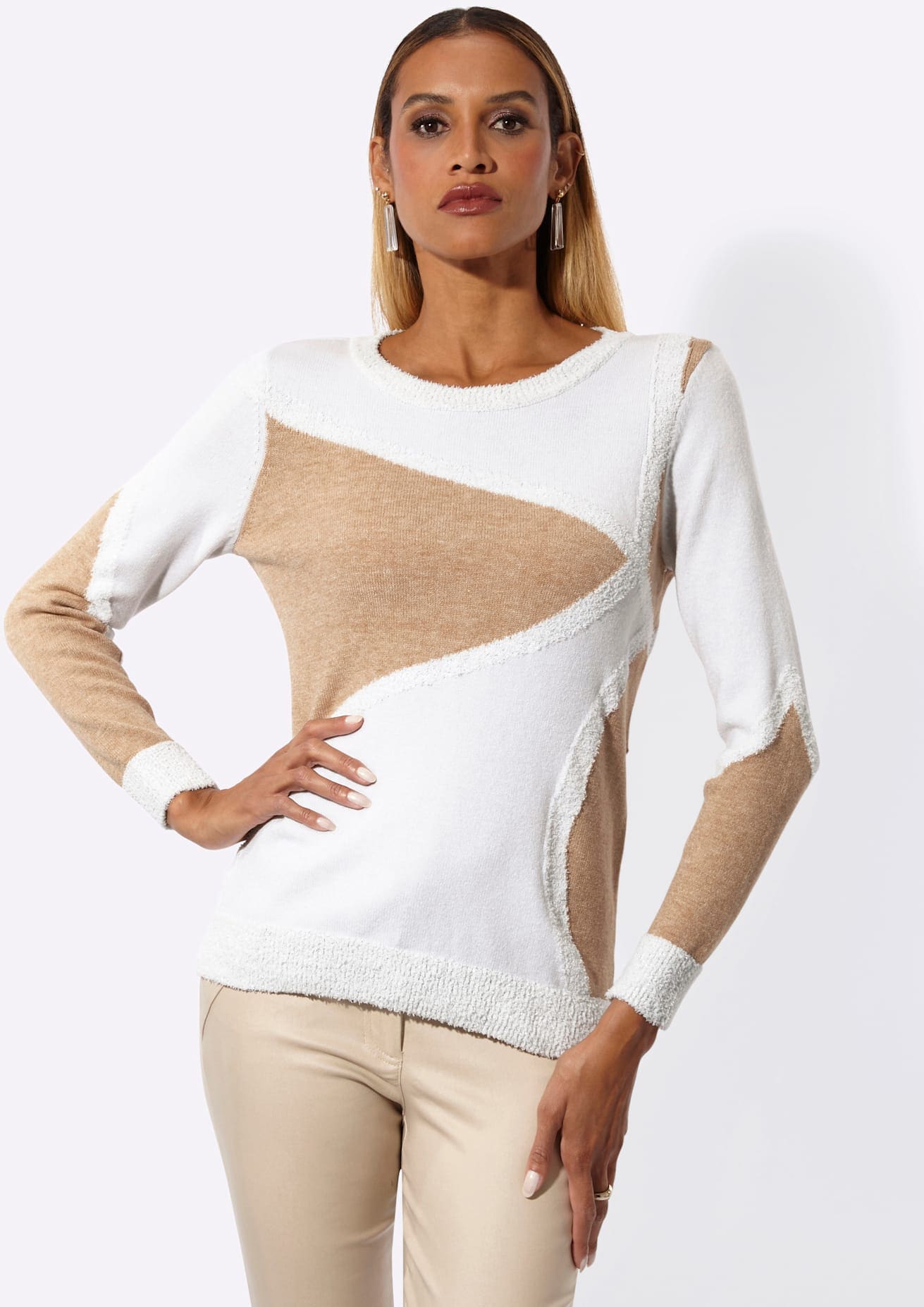 creation L Rundhalspullover "Modal-Mix-Pullover"
