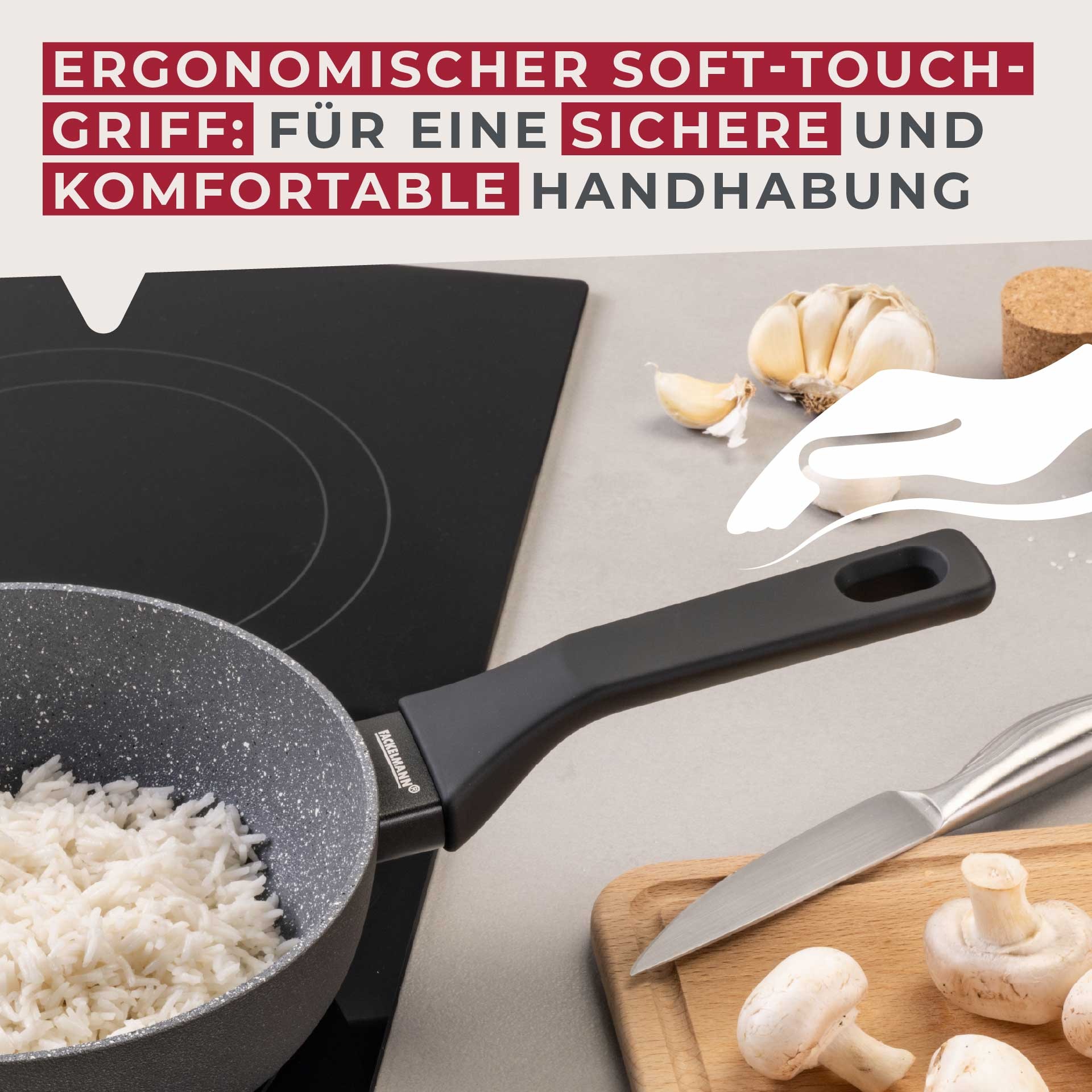 FACKELMANN Wok »Cosmo«, Aluminium, (Set, 2 tlg.), Wokpfannen-Set Cosmo Ø 20 cm & Ø 28 cm – mit Ceramic-Beschichtung