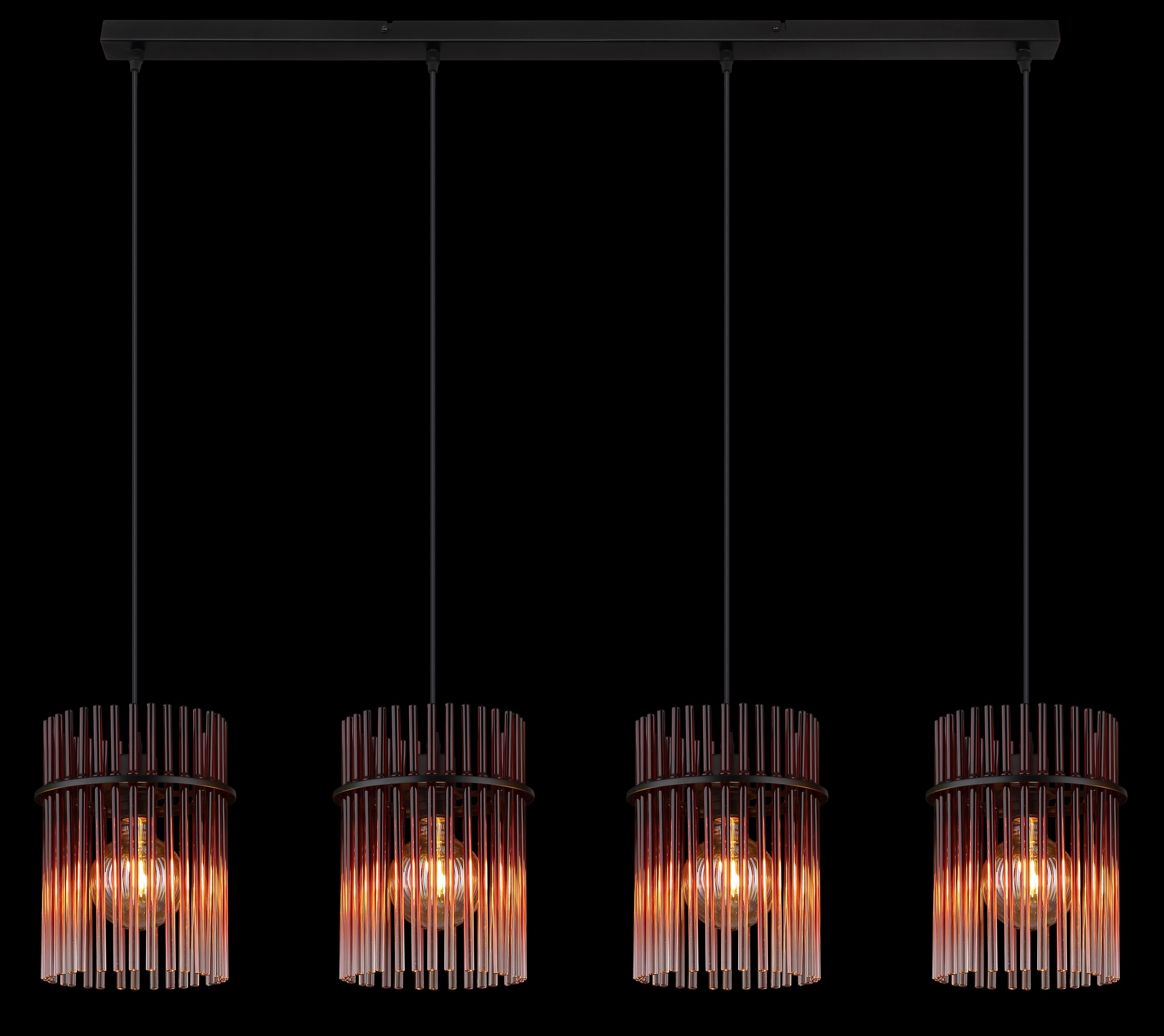 GLOBO LIGHTING Hängeleuchte »GORLEY« E27 1 Stk. Hängelampe Glasstäbe brombeerfarben klar verlaufend elegant Esszimmer