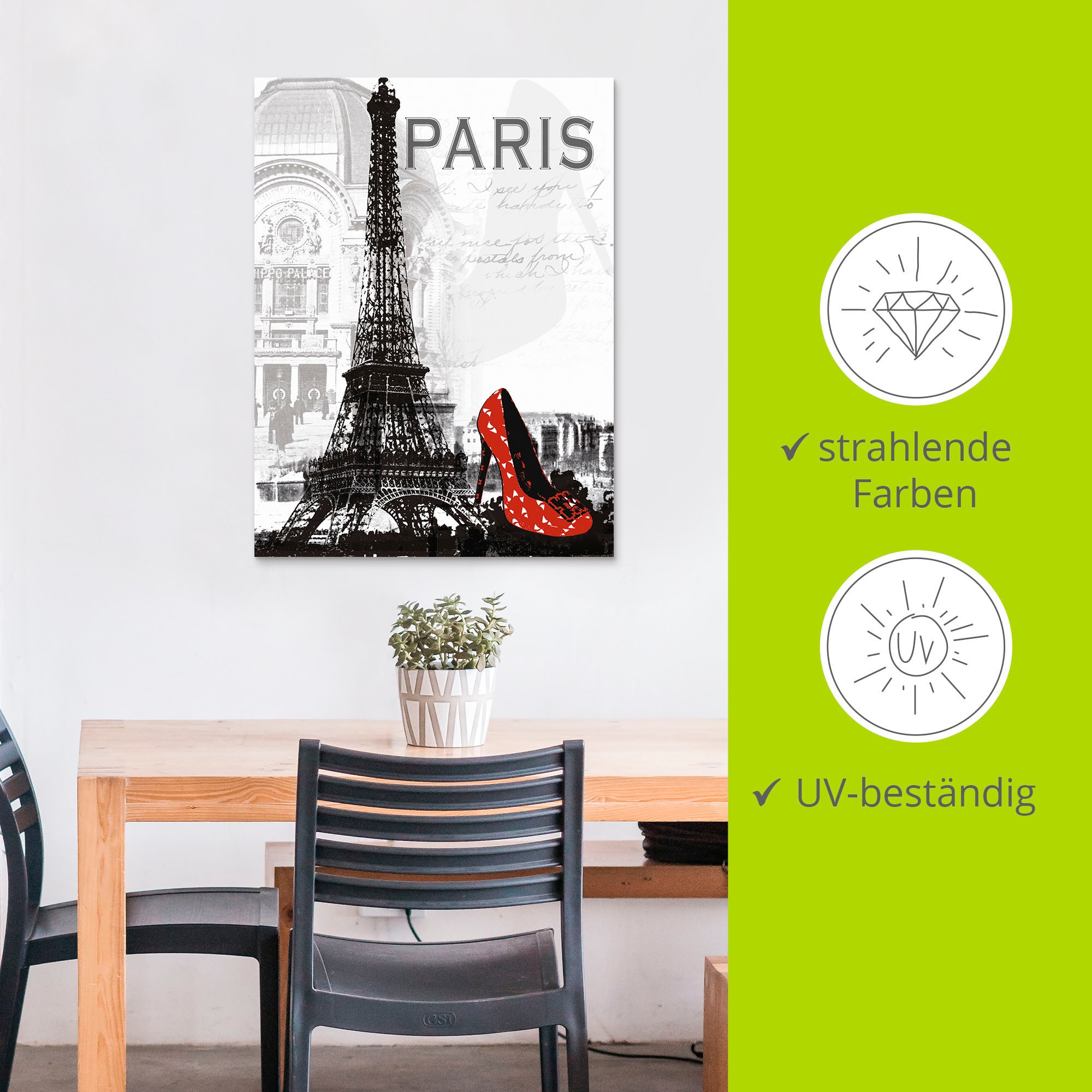 Artland Wandbild »Paris - Chic«, Gebäude, (1 St.), als Alubild, Outdoorbild, Leinwandbild, Poster, Wandaufkleber