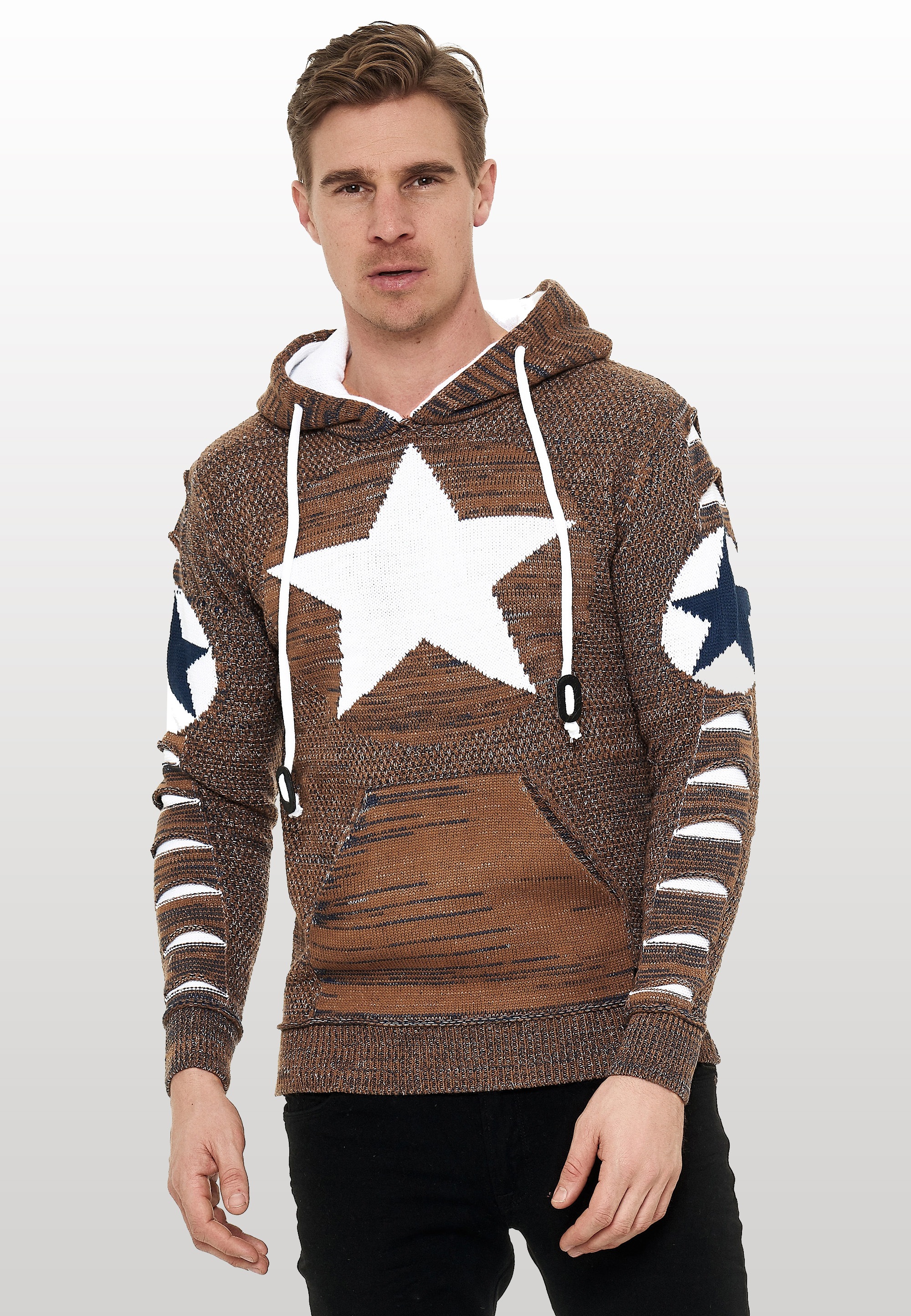 Rusty Neal Kapuzensweatshirt, mit großem Stern-Design