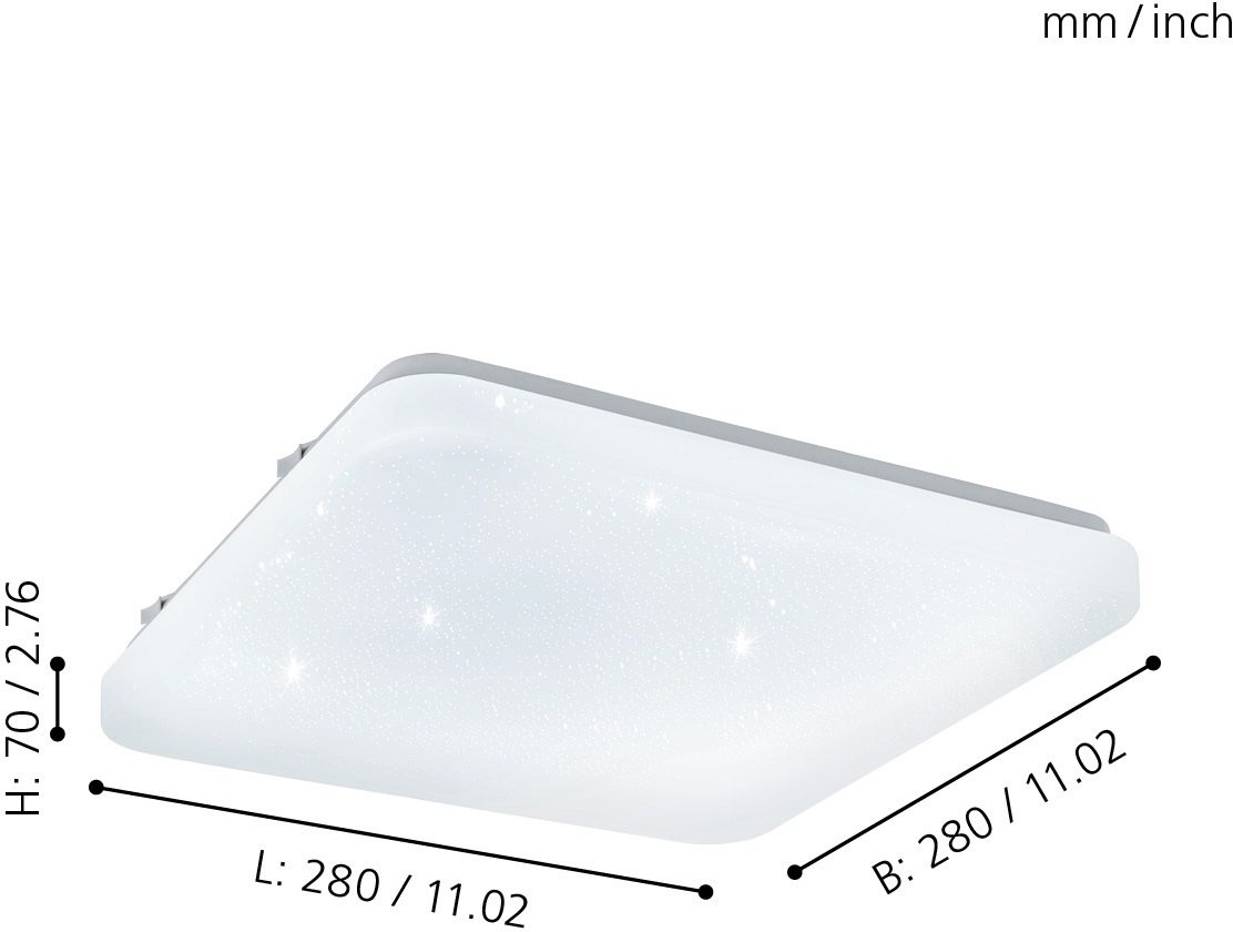 EGLO LED Deckenleuchte »FRANIA-S«, LED-Board, B28 x L28 Warmweiß, weiß H7 / x